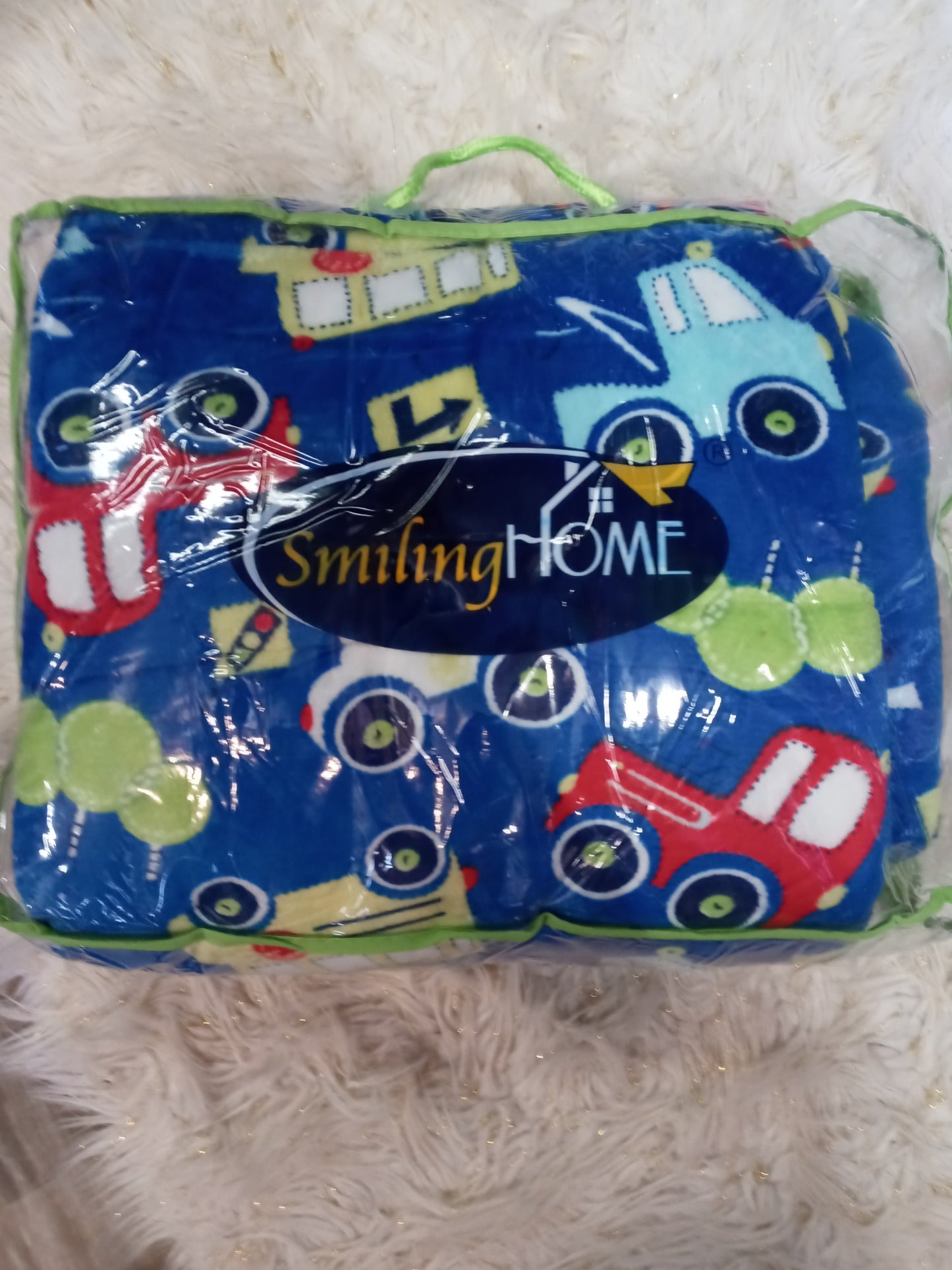 Boys (Kids/Toddler Boy Cars Soft Borrego Blanket Color Blue 100% Polyester"New Fall Arrival