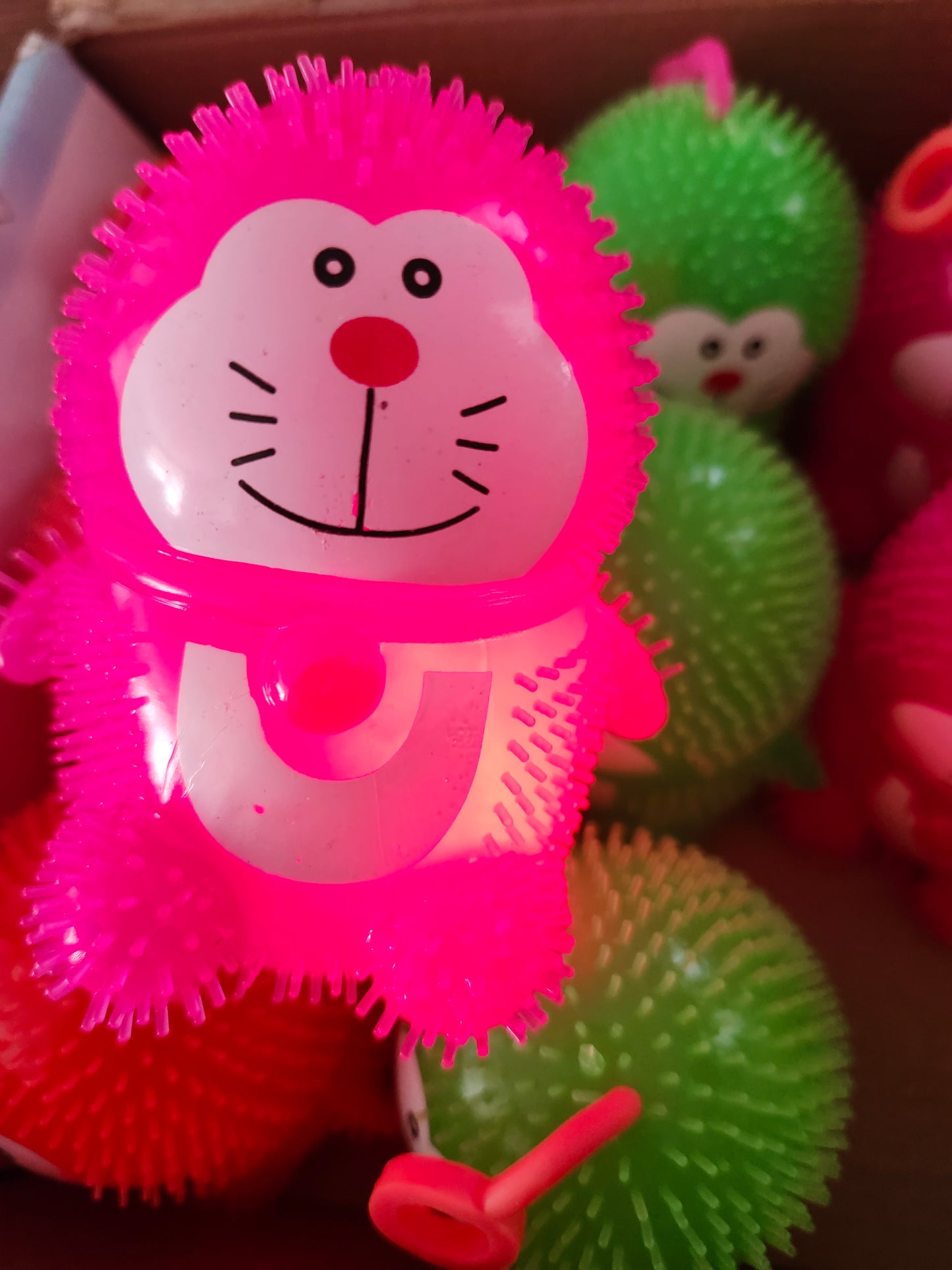 Animal Toy Light Up Flash Ball 12PCS. Assorted Colors 'New Arrival' For Ages 3 & up Great Easter Basket Gift.