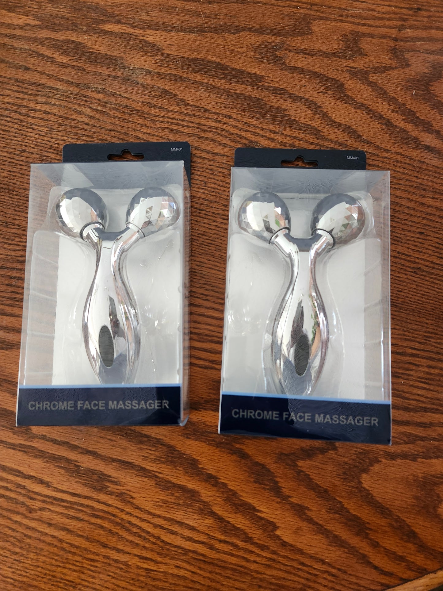 Chrome Face Massager With Double Rollers By Sky Maxx "New Arrival"