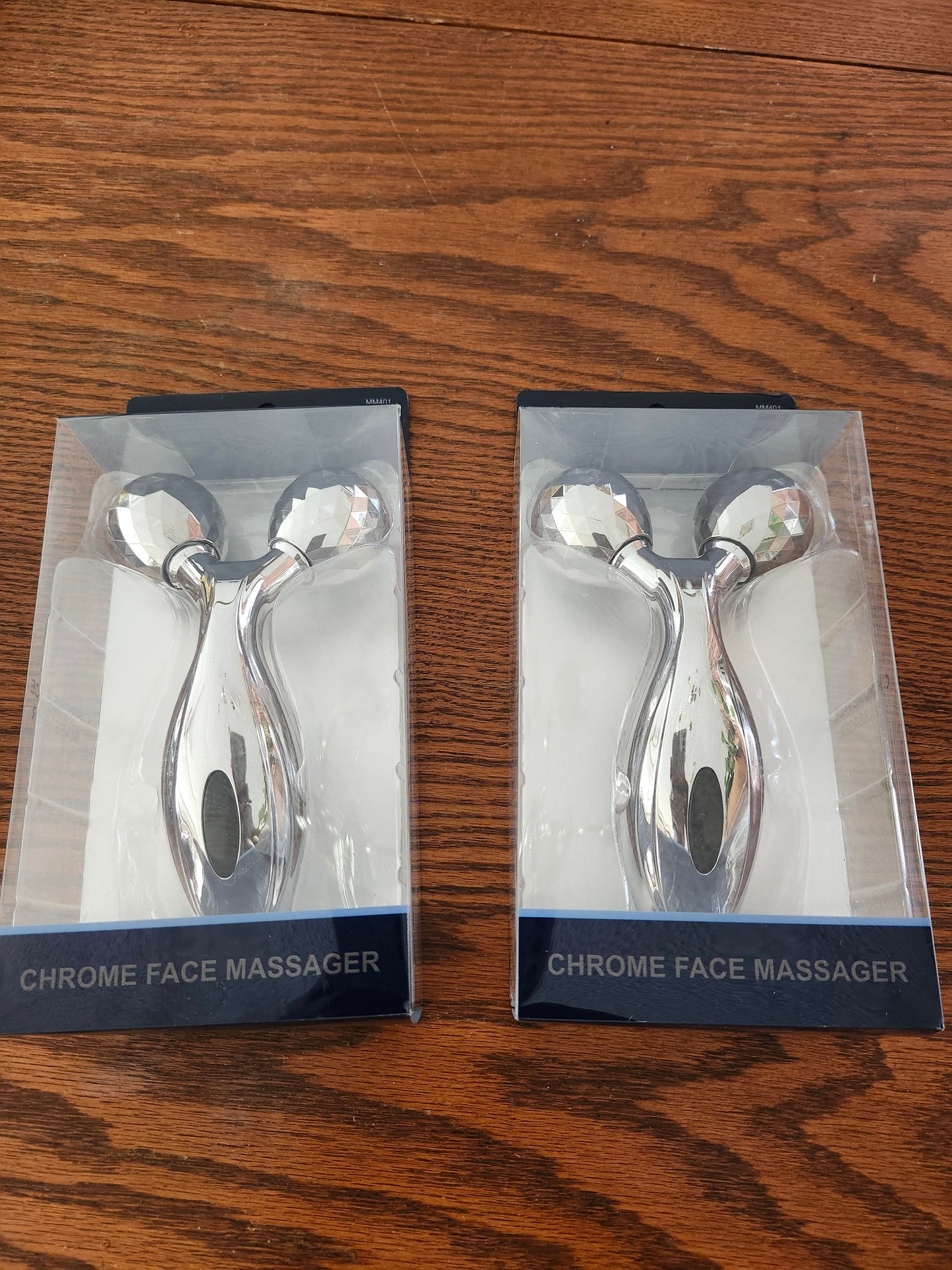 Chrome Face Massager With Double Rollers By Sky Maxx "New Arrival"