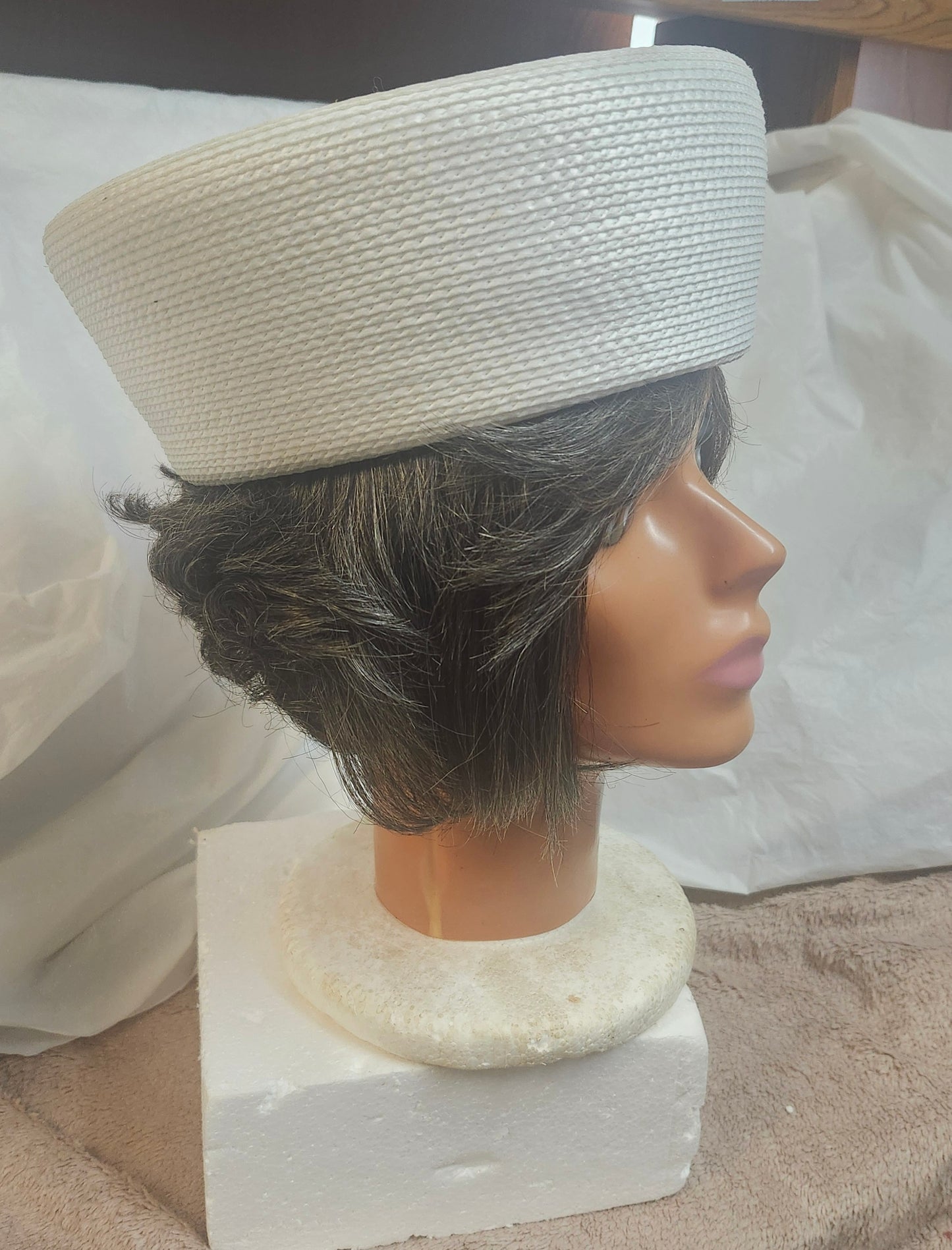 Summer Pillbox White Hat Just In Time For Mothers Day "New Arrival"