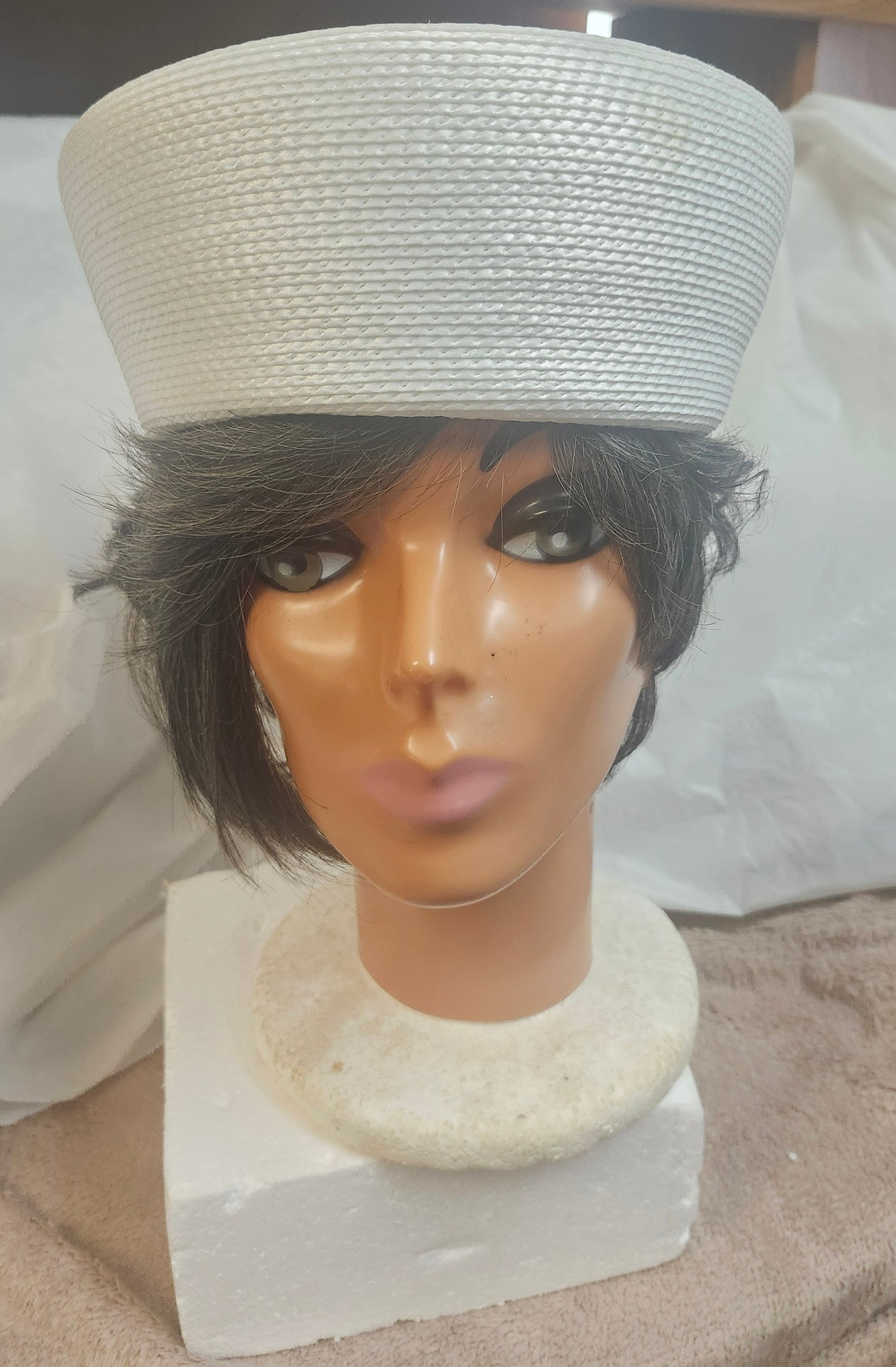 Summer Pillbox White Hat Just In Time For Mothers Day "New Arrival"