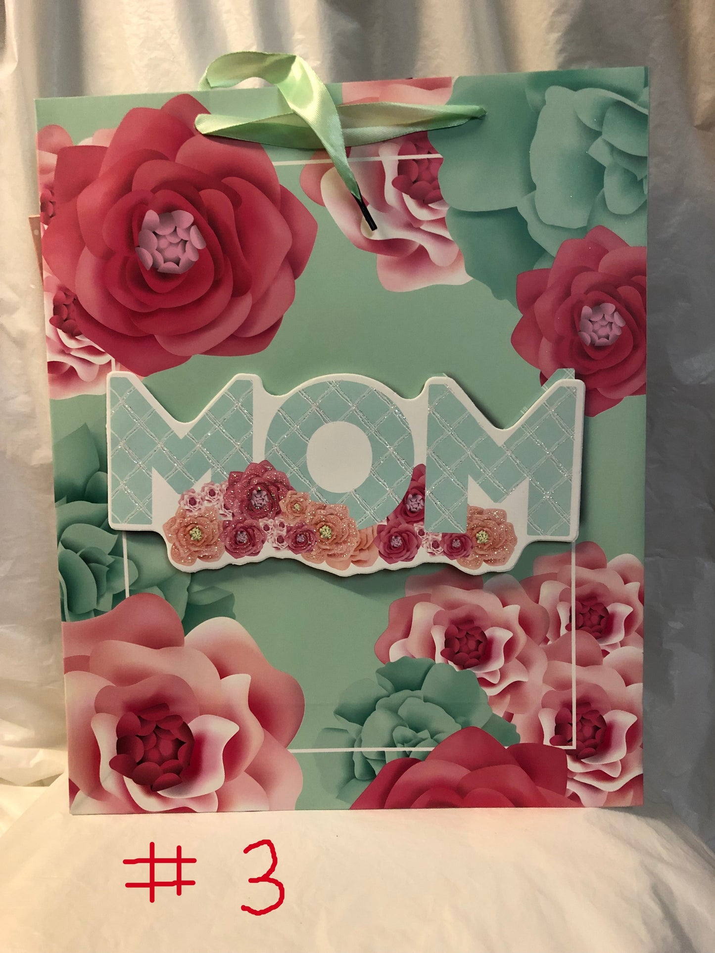 Assorted Floral Pop Out Glitter Gift Bags For Mother's Day 13.21 Or 2 For $20.00 "New Arrival"