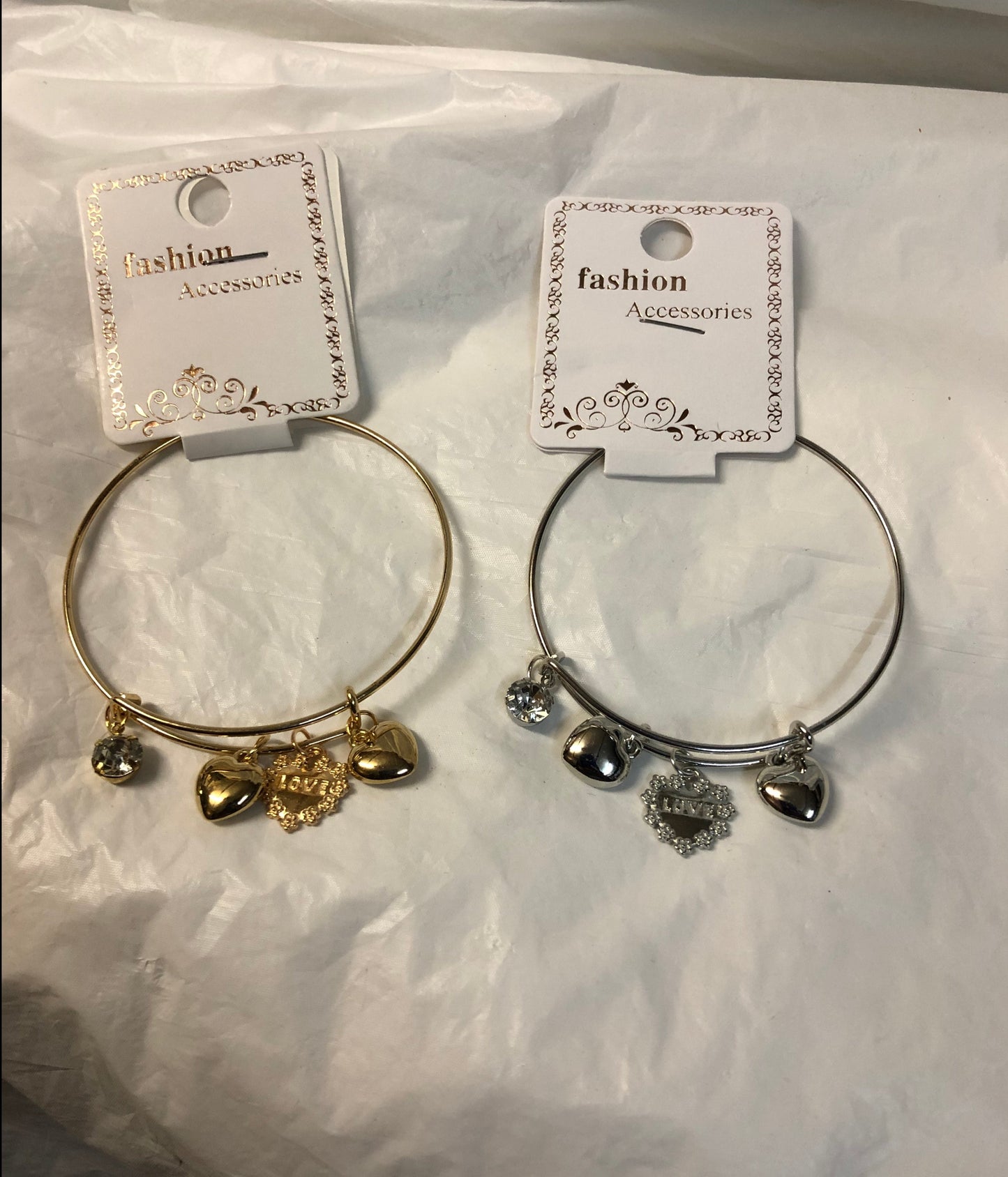 Woman Fashion Accessories Braclet W/Charms Come In Gold Or Silver "New Arrival"