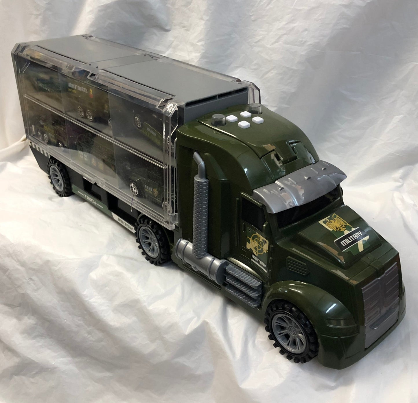 Military Carrier Truck Vehicle Toy Set With Sound/Flashing Lights Ages 3&Up/ "New Arrival""