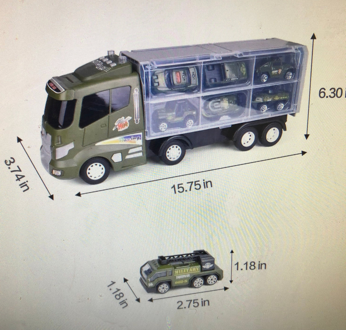 Military Carrier Truck Vehicle Toy Set With Sound/Flashing Lights Ages 3&Up/ "New Arrival""