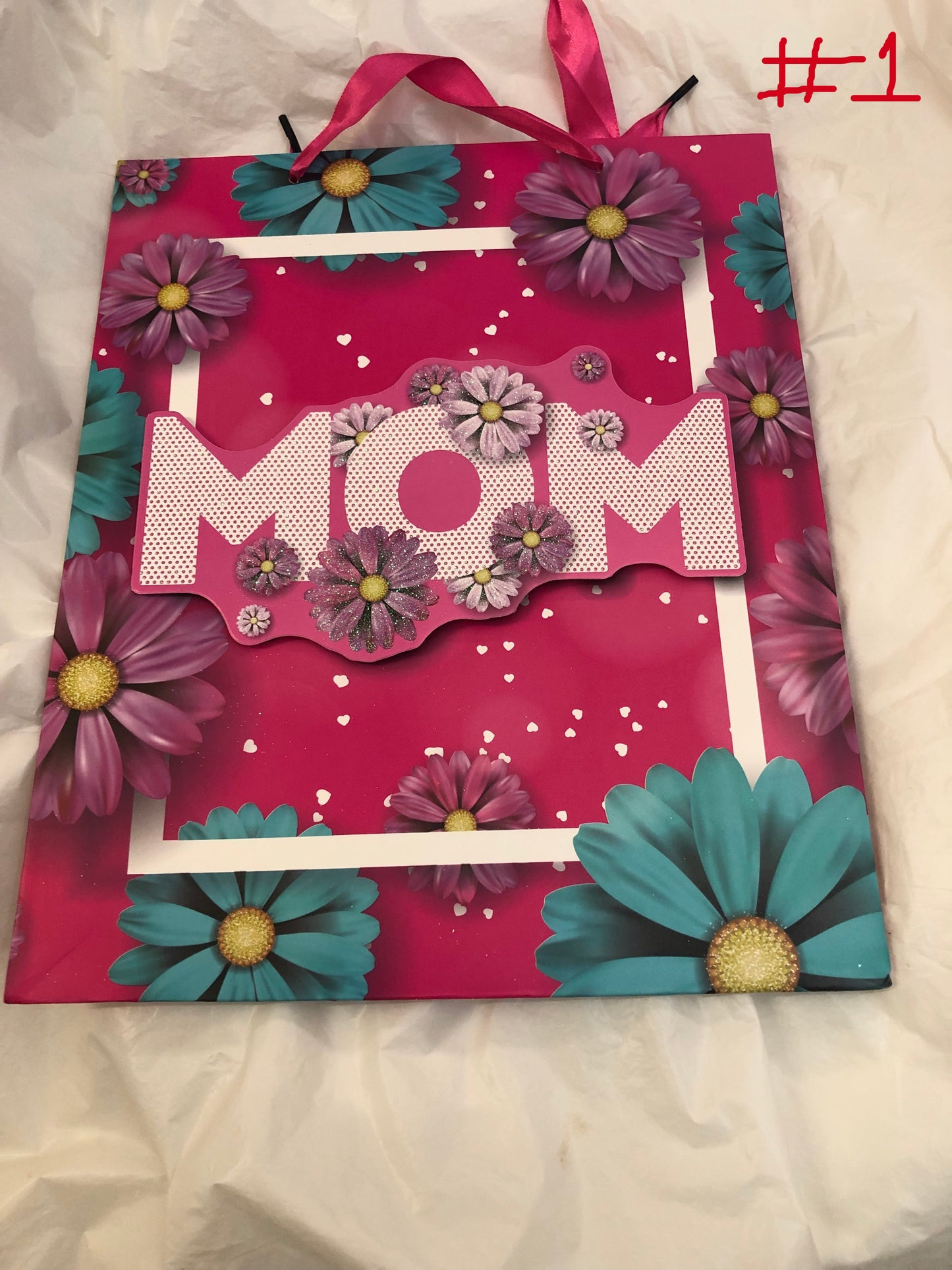 Assorted Floral Pop Out Glitter Gift Bags For Mother's Day 13.21 Or 2 For $20.00 "New Arrival"