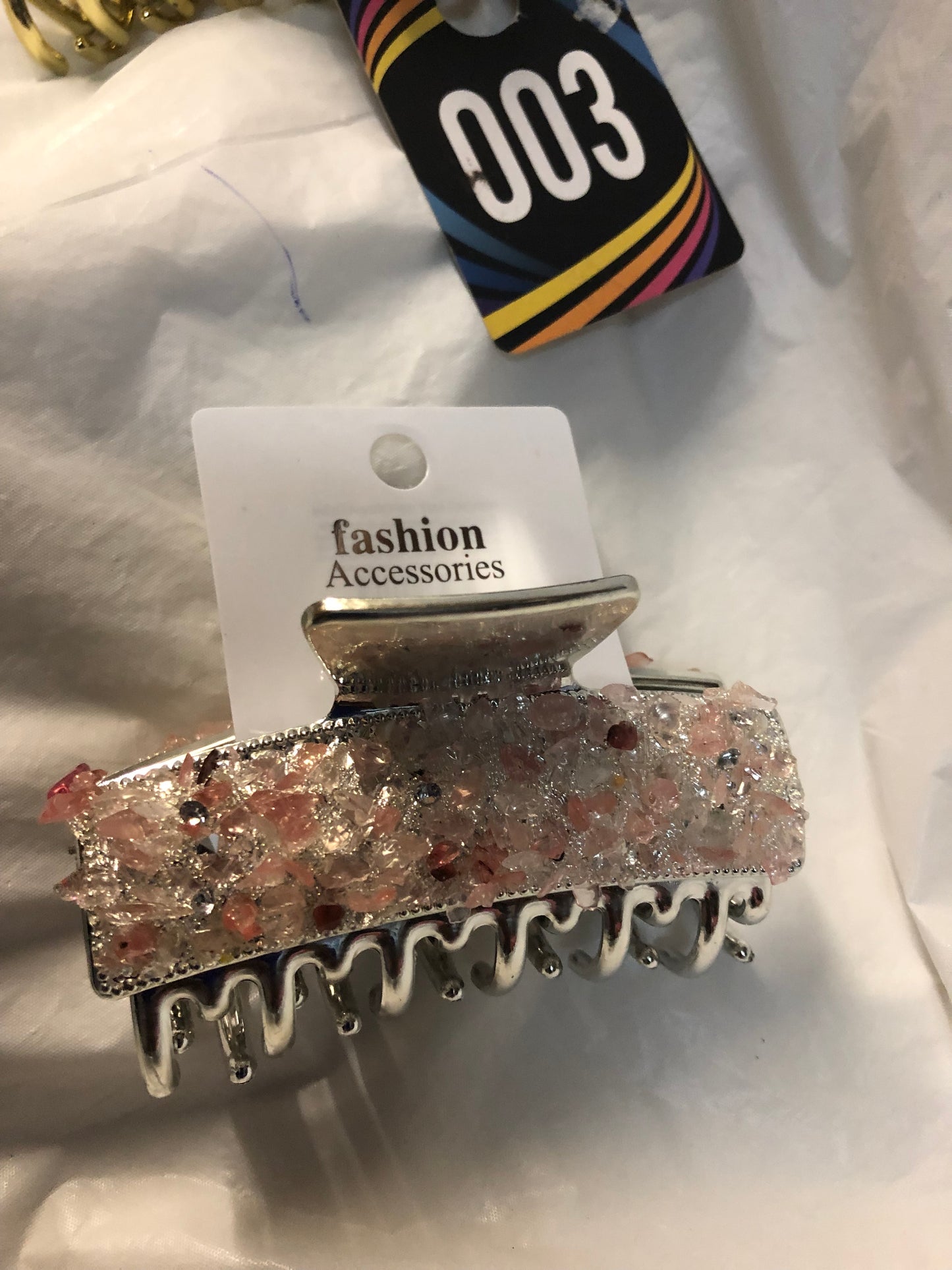 Woman/Girls Hair Claws $12.00Ea. OR 2 For $20.00 Gold/Silver With Crackle Stone Design