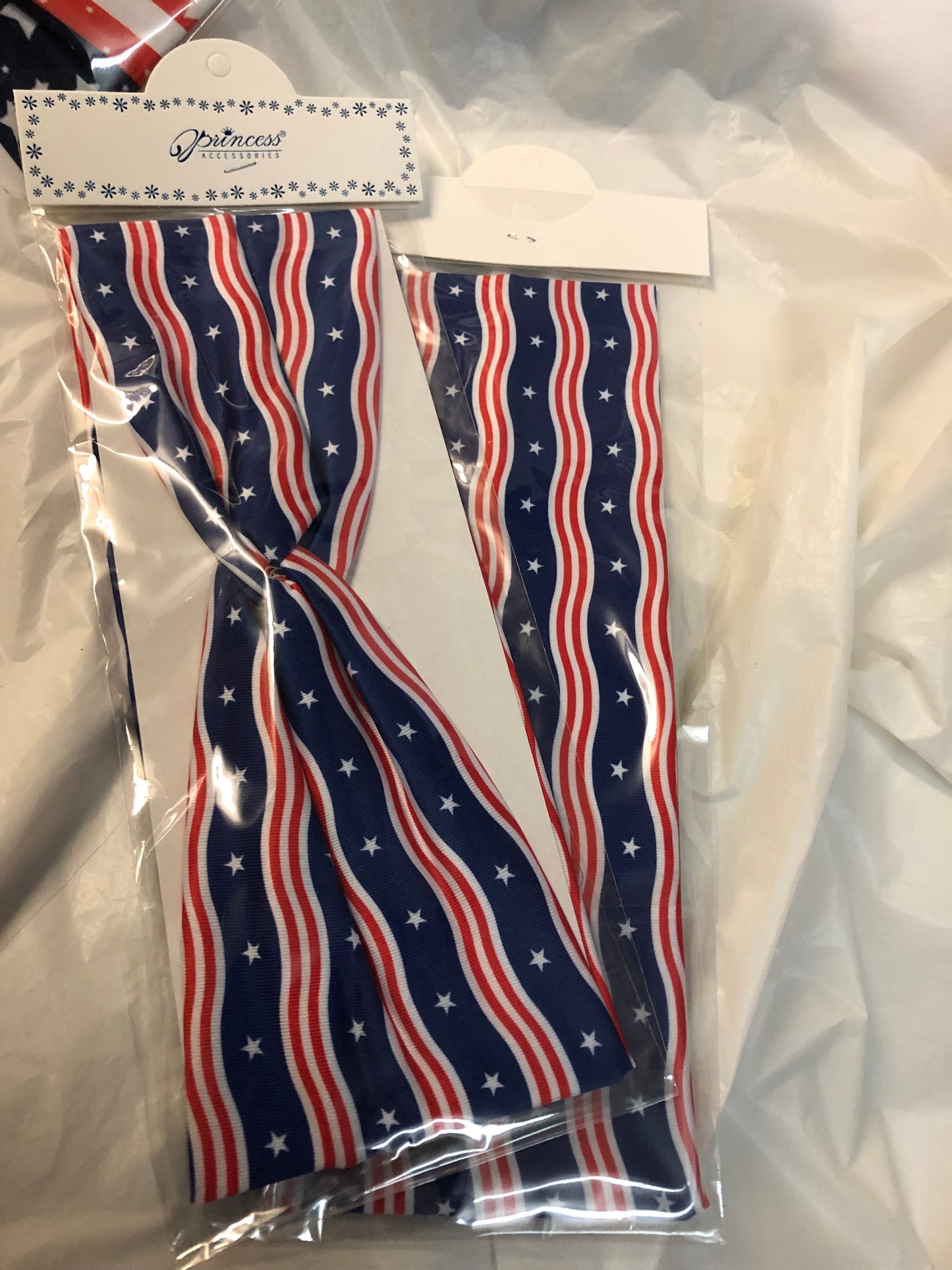Woman/Girls Headband Hair Accessory Stretchy $12.00 Ea. Or 2 For $ 15.00 Red White and Blue Patriotic American Flag.