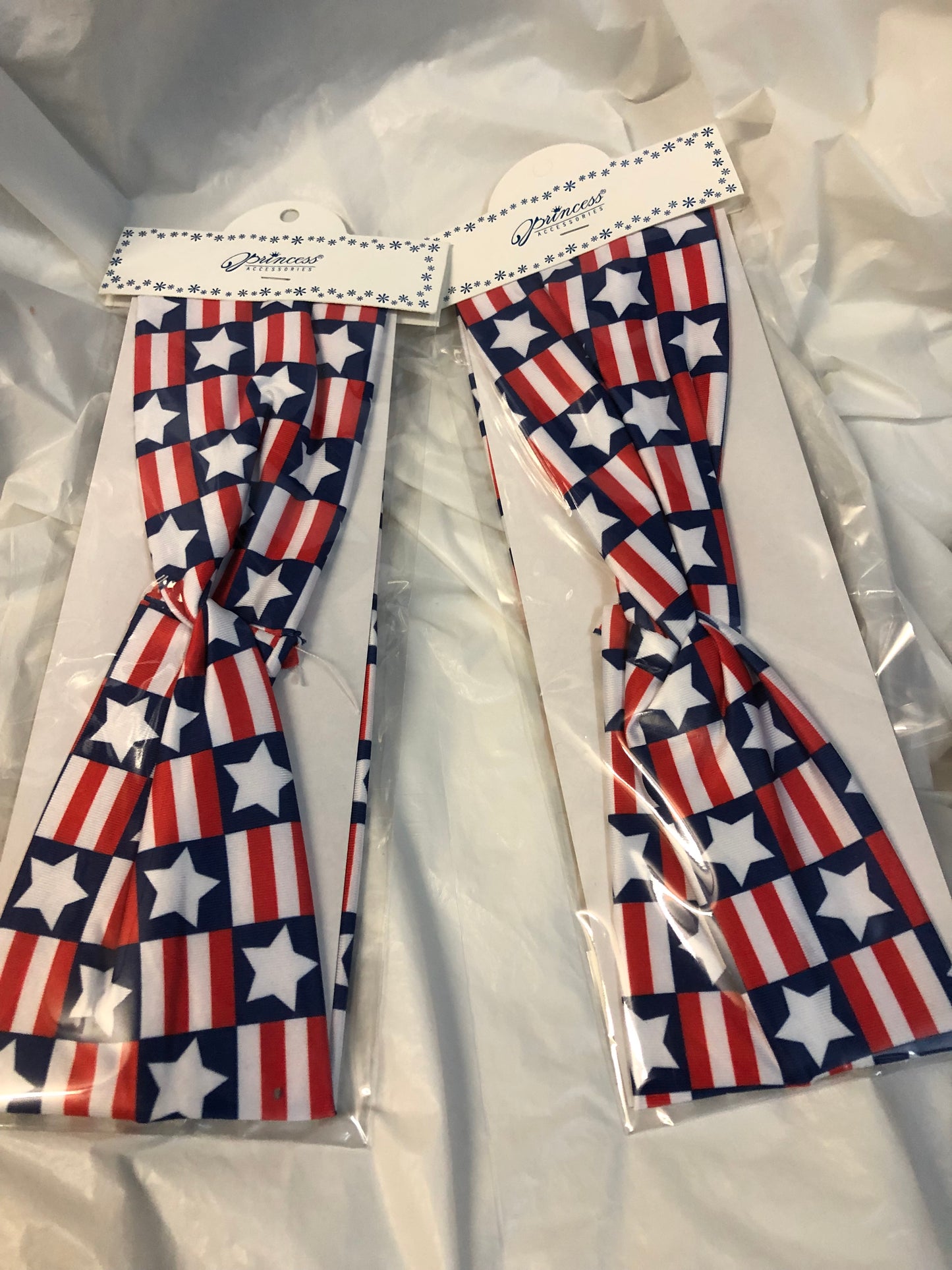 Woman/Girls Headband Hair Accessory Stretchy $12.00 Ea. Or 2 For $ 15.00 Red White and Blue Patriotic American Flag.