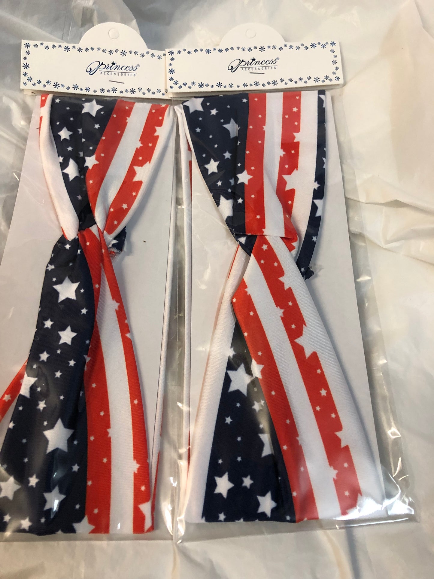 Woman/Girls Headband Hair Accessory Stretchy $12.00 Ea. Or 2 For $ 15.00 Red White and Blue Patriotic American Flag.