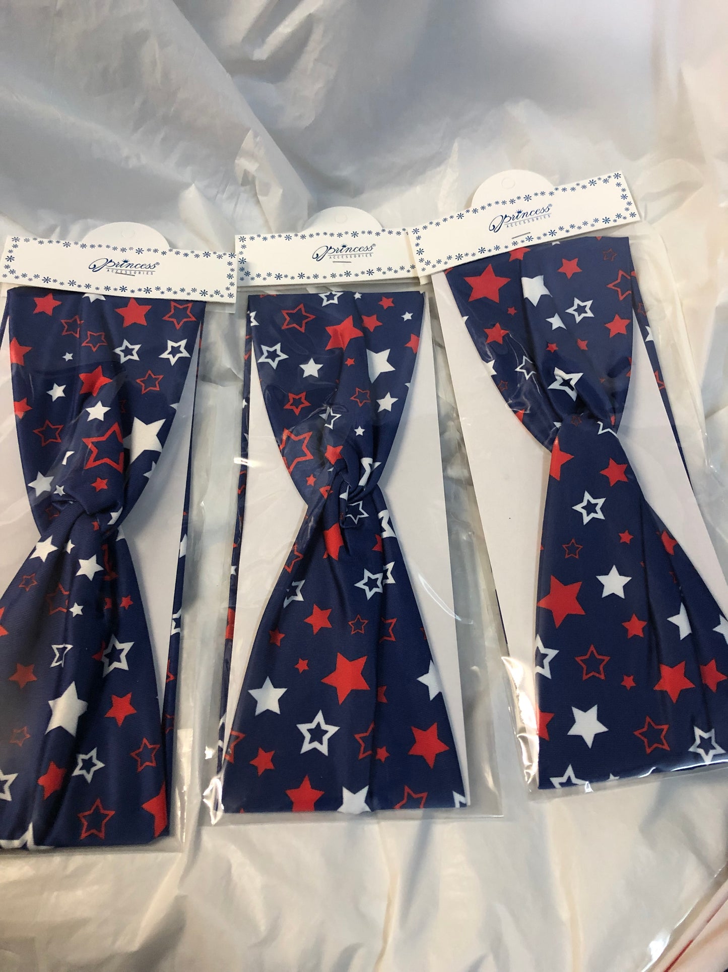 Woman/Girls Headband Hair Accessory Stretchy $12.00 Ea. Or 2 For $ 15.00 Red White and Blue Patriotic American Flag.