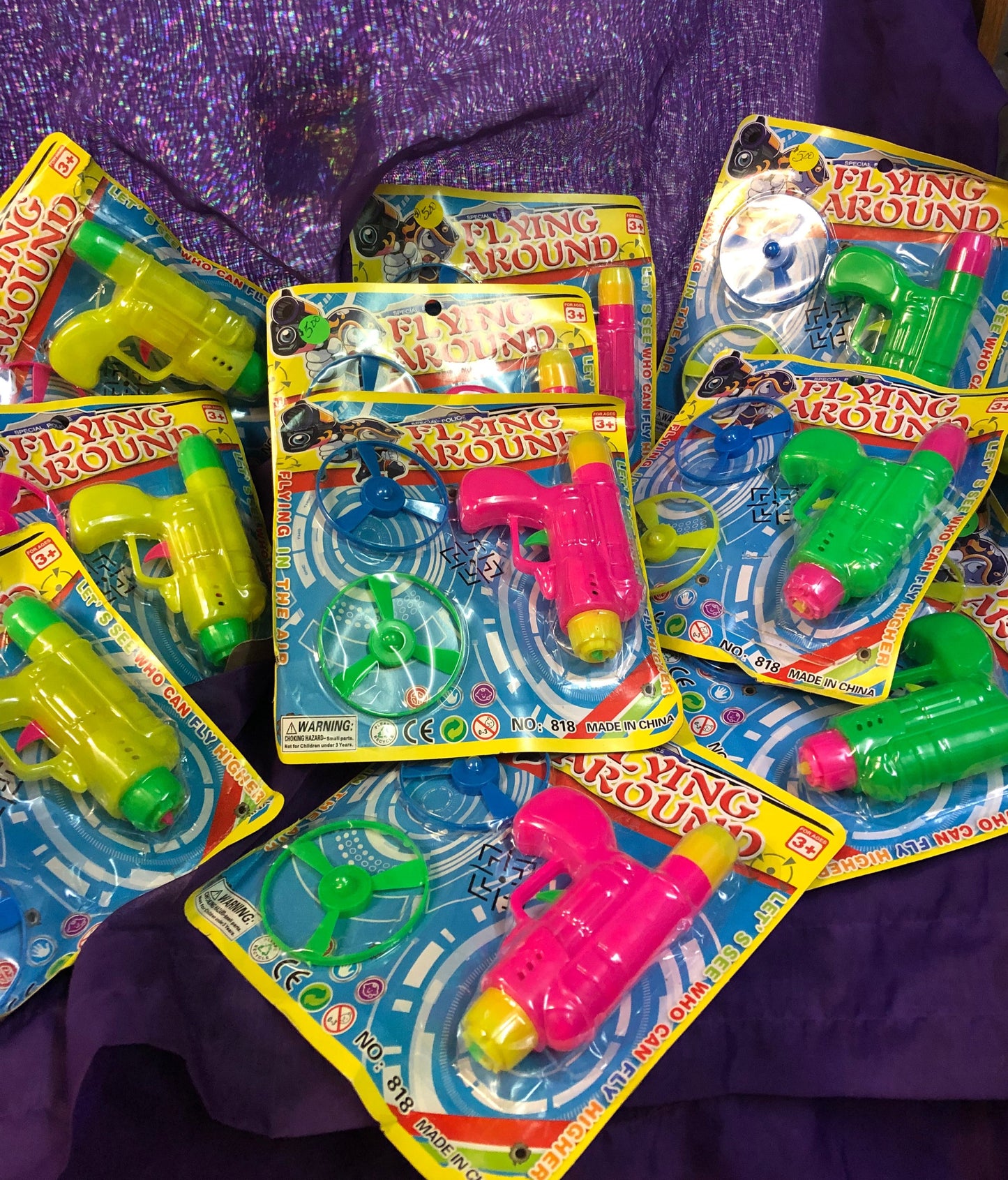 Art Creativity Children Flying Launcher Toy Set Of 2 Spinning Disk 5.00 Ea. "New Arrival"