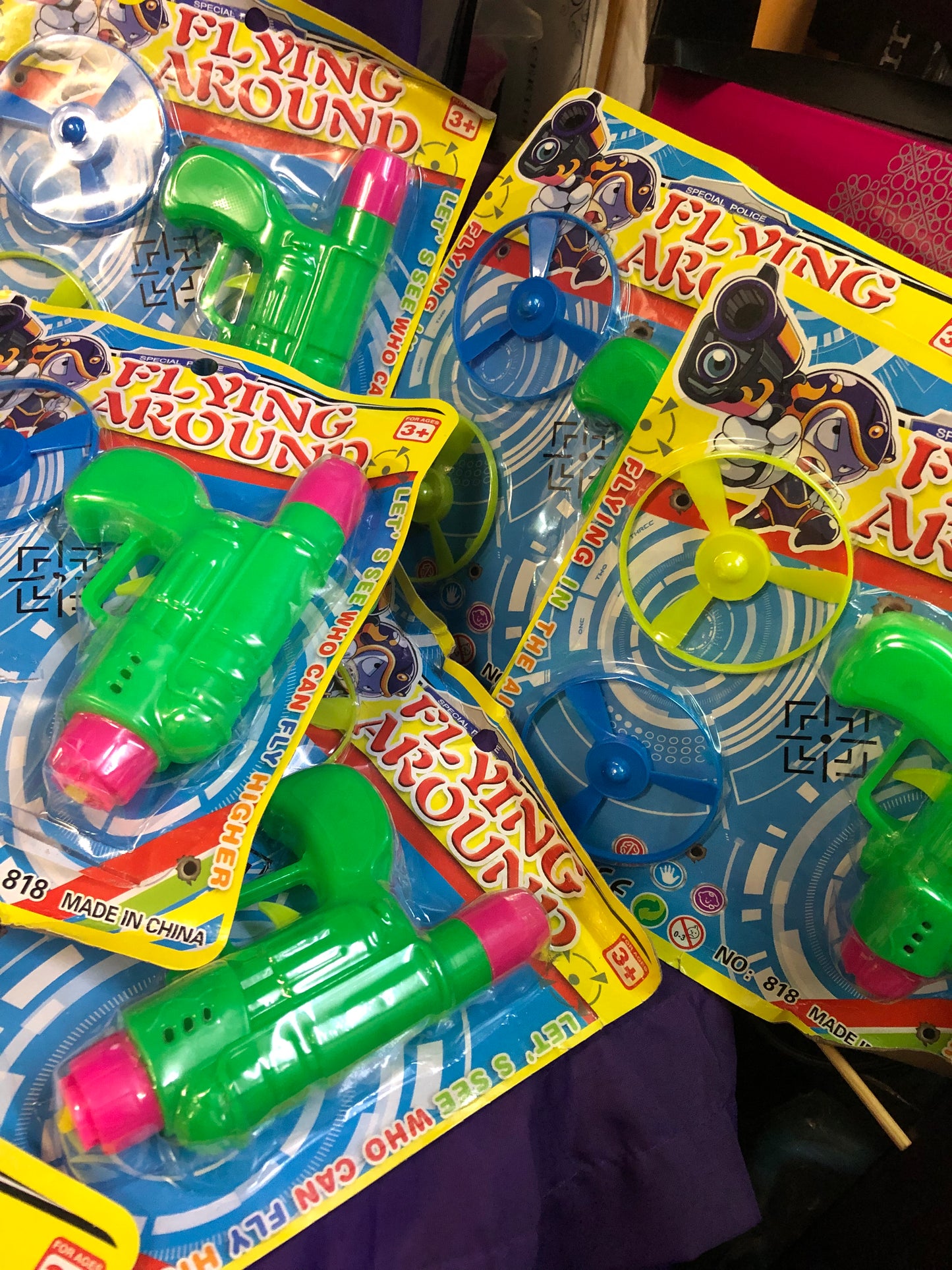 Art Creativity Children Flying Launcher Toy Set Of 2 Spinning Disk 5.00 Ea. "New Arrival"