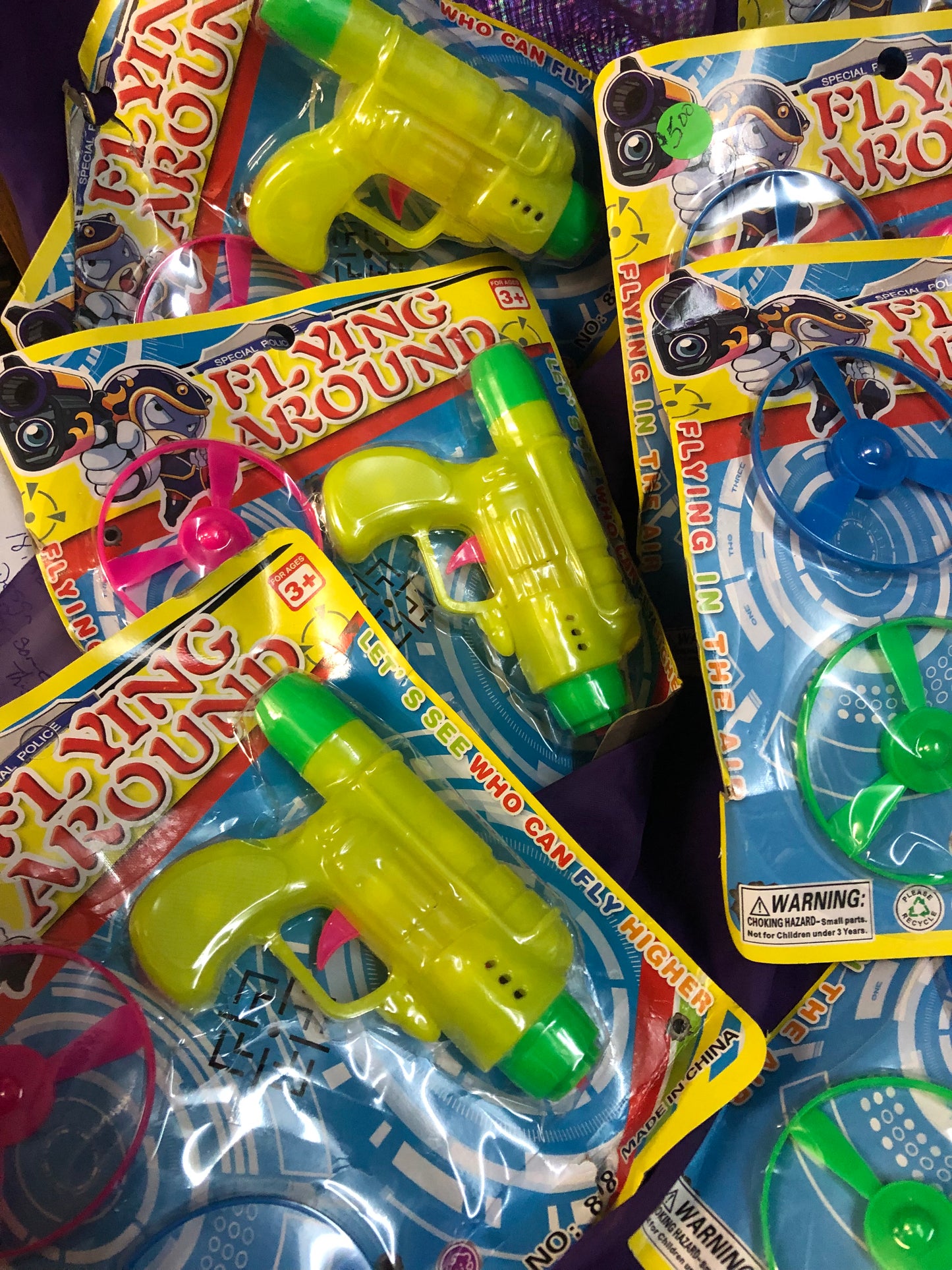 Art Creativity Children Flying Launcher Toy Set Of 2 Spinning Disk 5.00 Ea. "New Arrival"