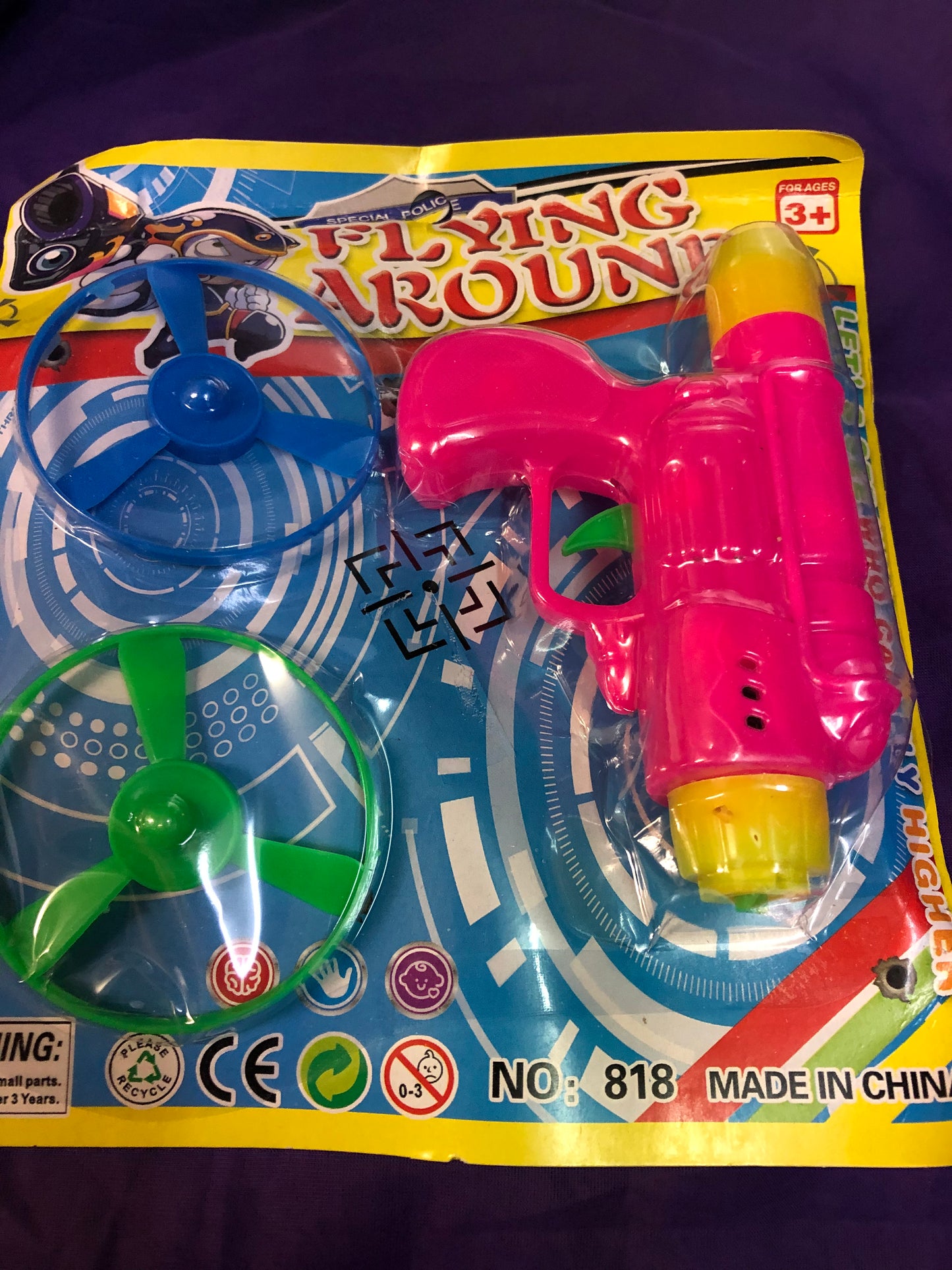 Art Creativity Children Flying Launcher Toy Set Of 2 Spinning Disk 5.00 Ea. "New Arrival"