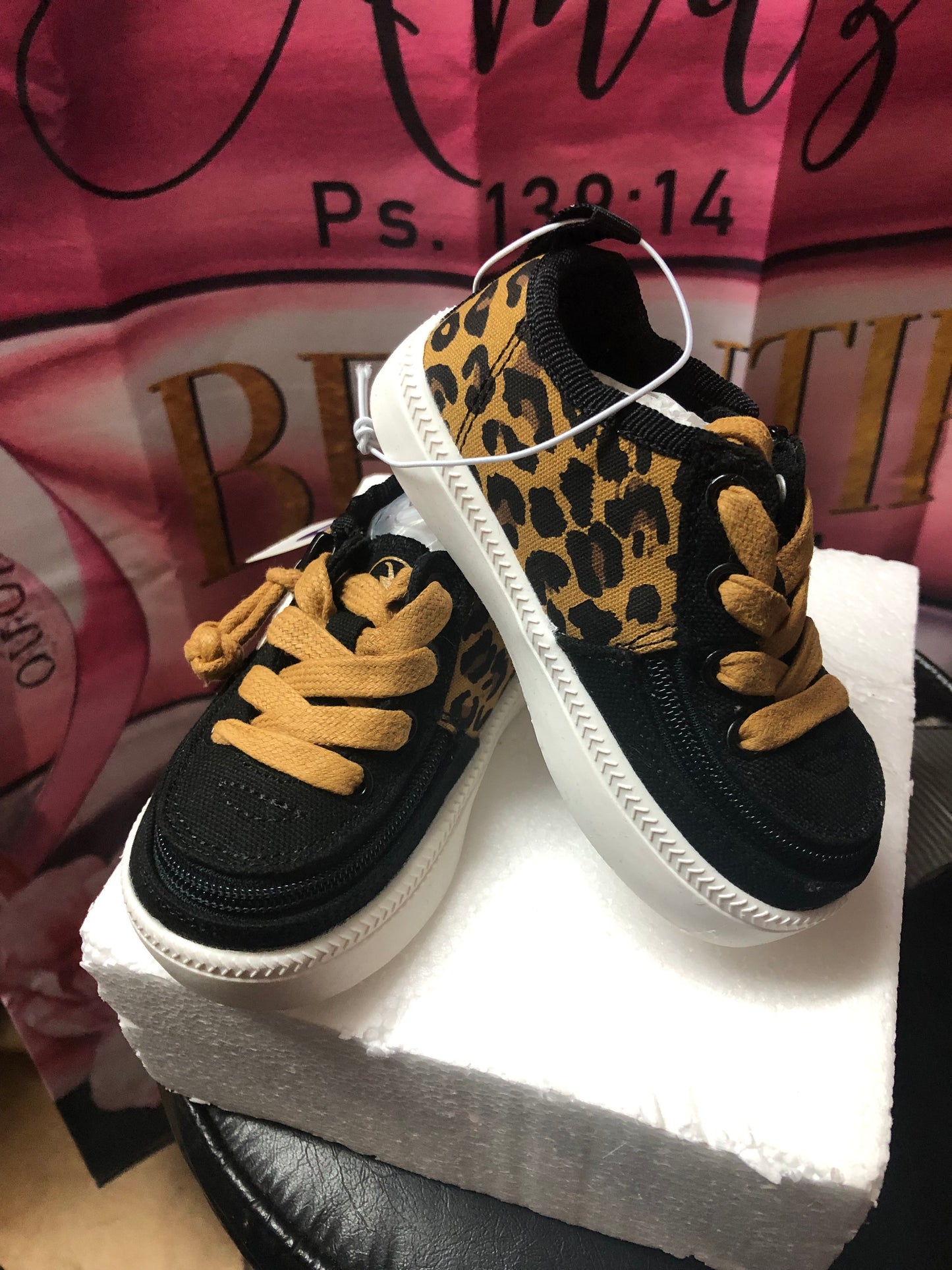 Kids (Child) Blk/Cheetah Print Flip Top Sneaker sizes(6) OR (7) By: BILLY' New Item"