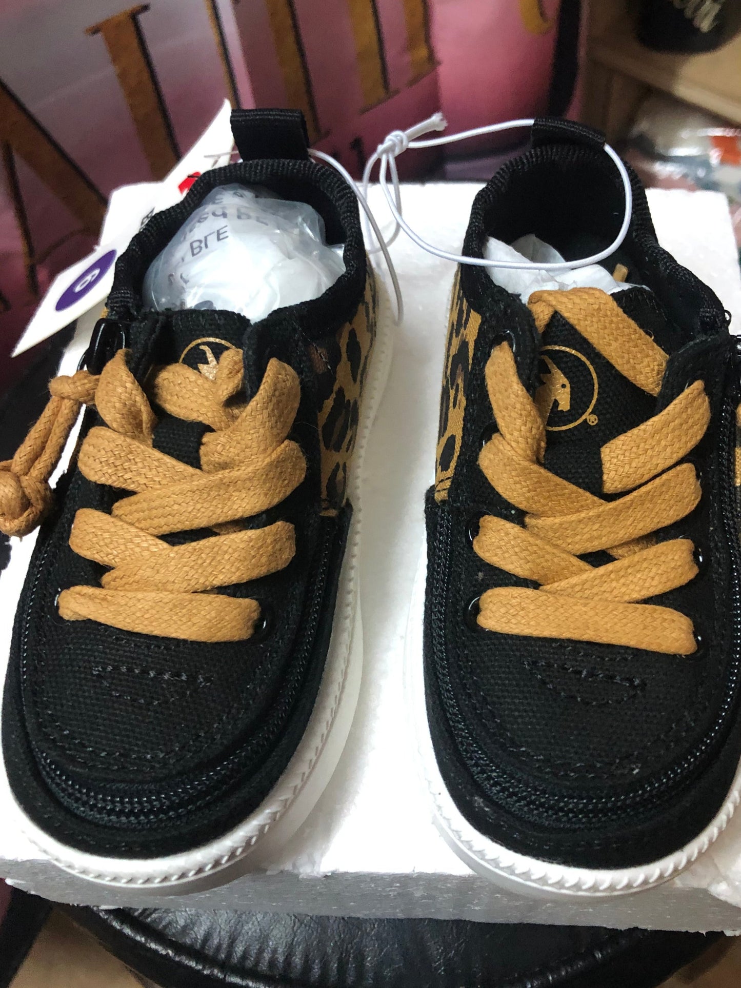 Kids (Child) Blk/Cheetah Print Flip Top Sneaker sizes(6) OR (7) By: BILLY' New Item"