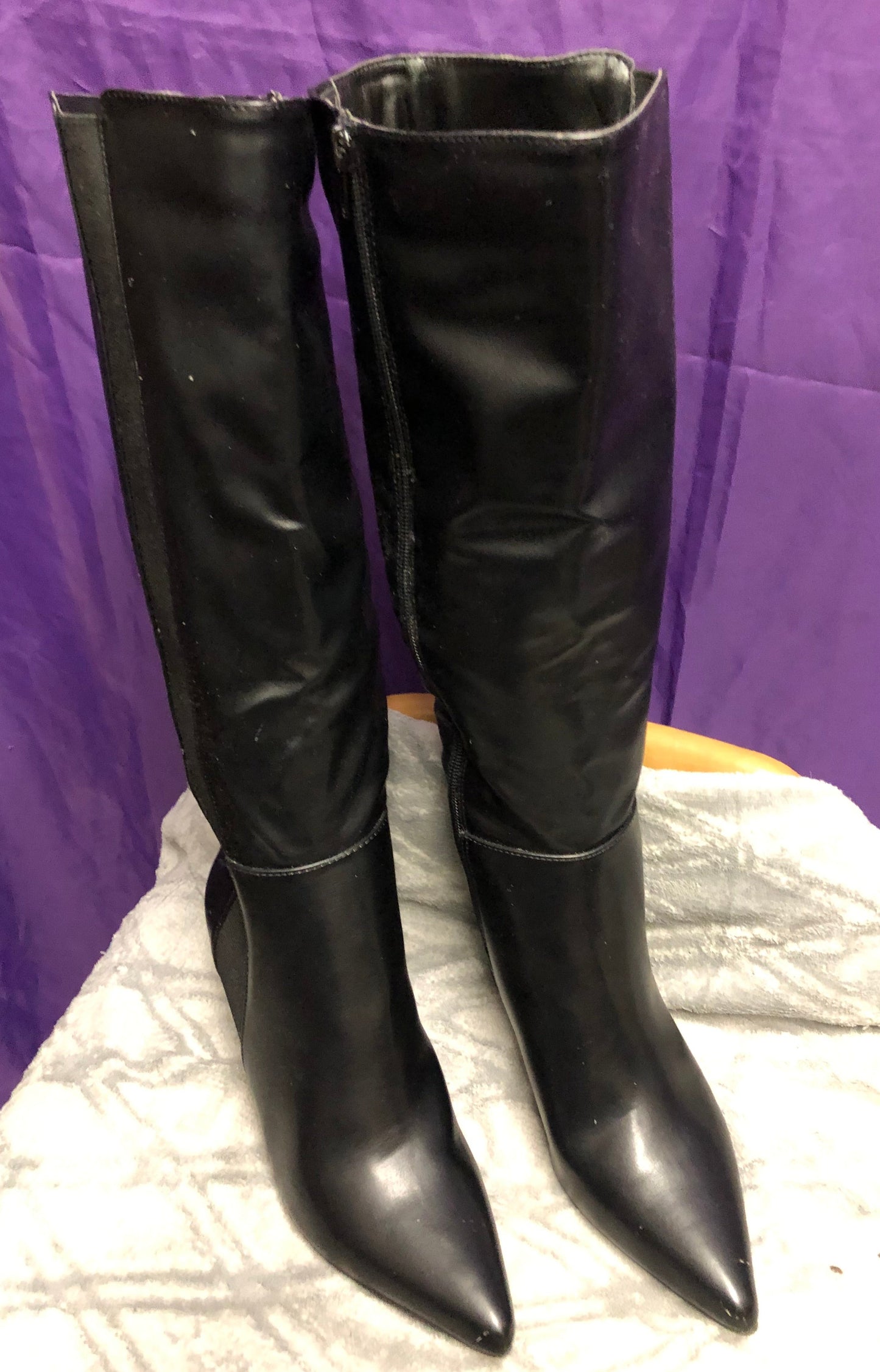 Woman Boots/With Heel Size 8 Color Black Side Zipper. Wide Calf.Frienly SOLD OUT Thanks For Your Purchase!