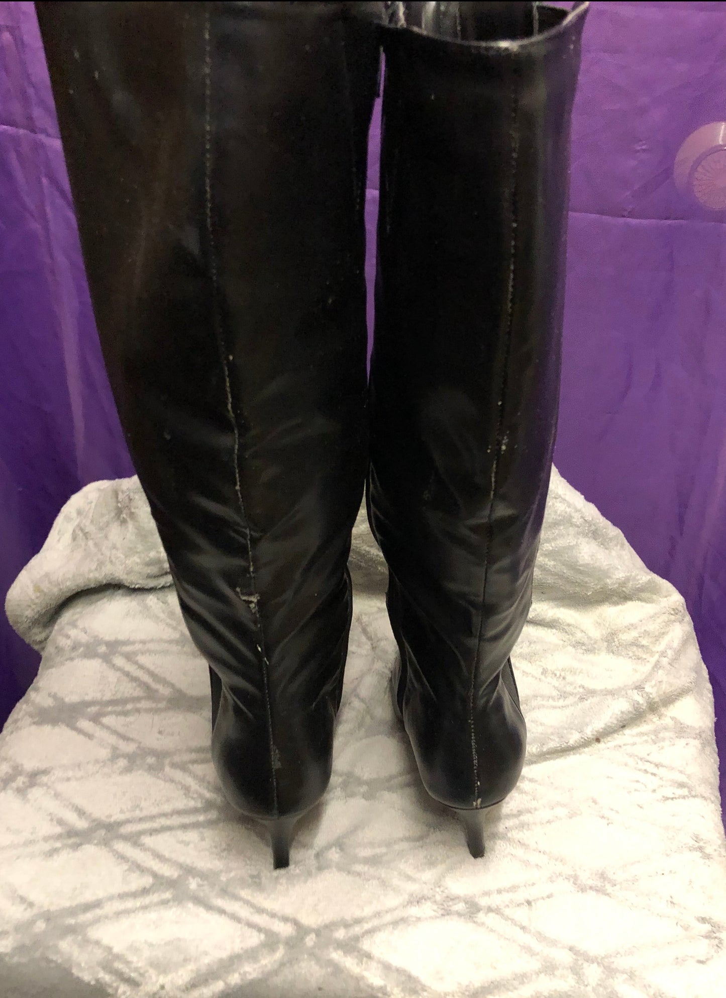 Woman Boots/With Heel Size 8 Color Black Side Zipper. Wide Calf.Frienly SOLD OUT Thanks For Your Purchase!