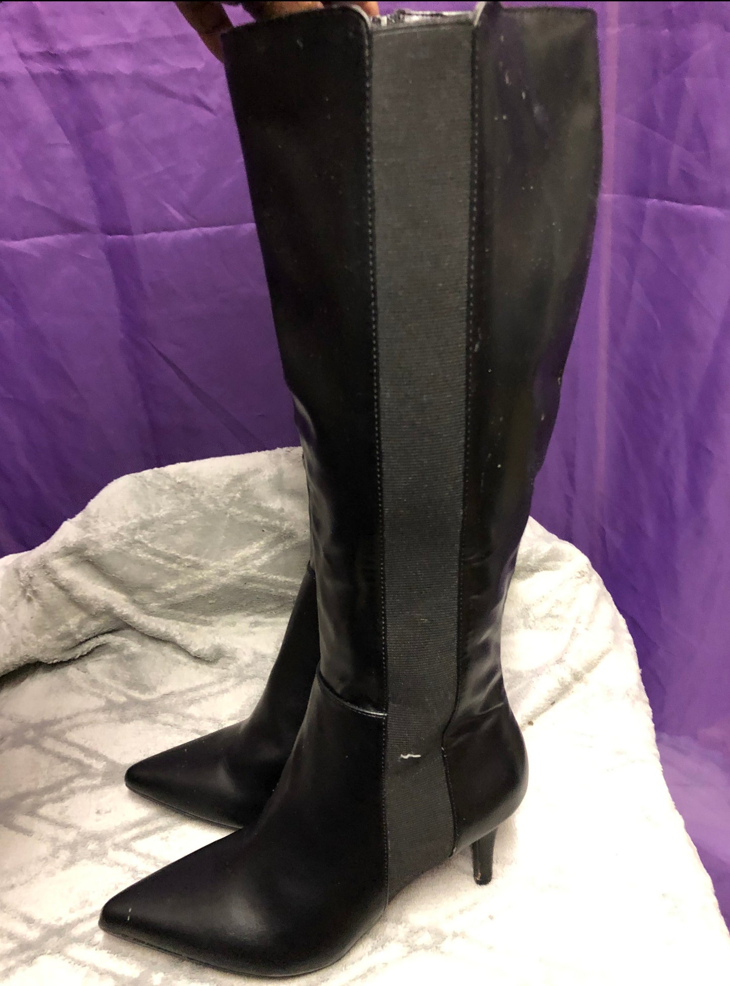 Woman Boots/With Heel Size 8 Color Black Side Zipper. Wide Calf.Frienly SOLD OUT Thanks For Your Purchase!