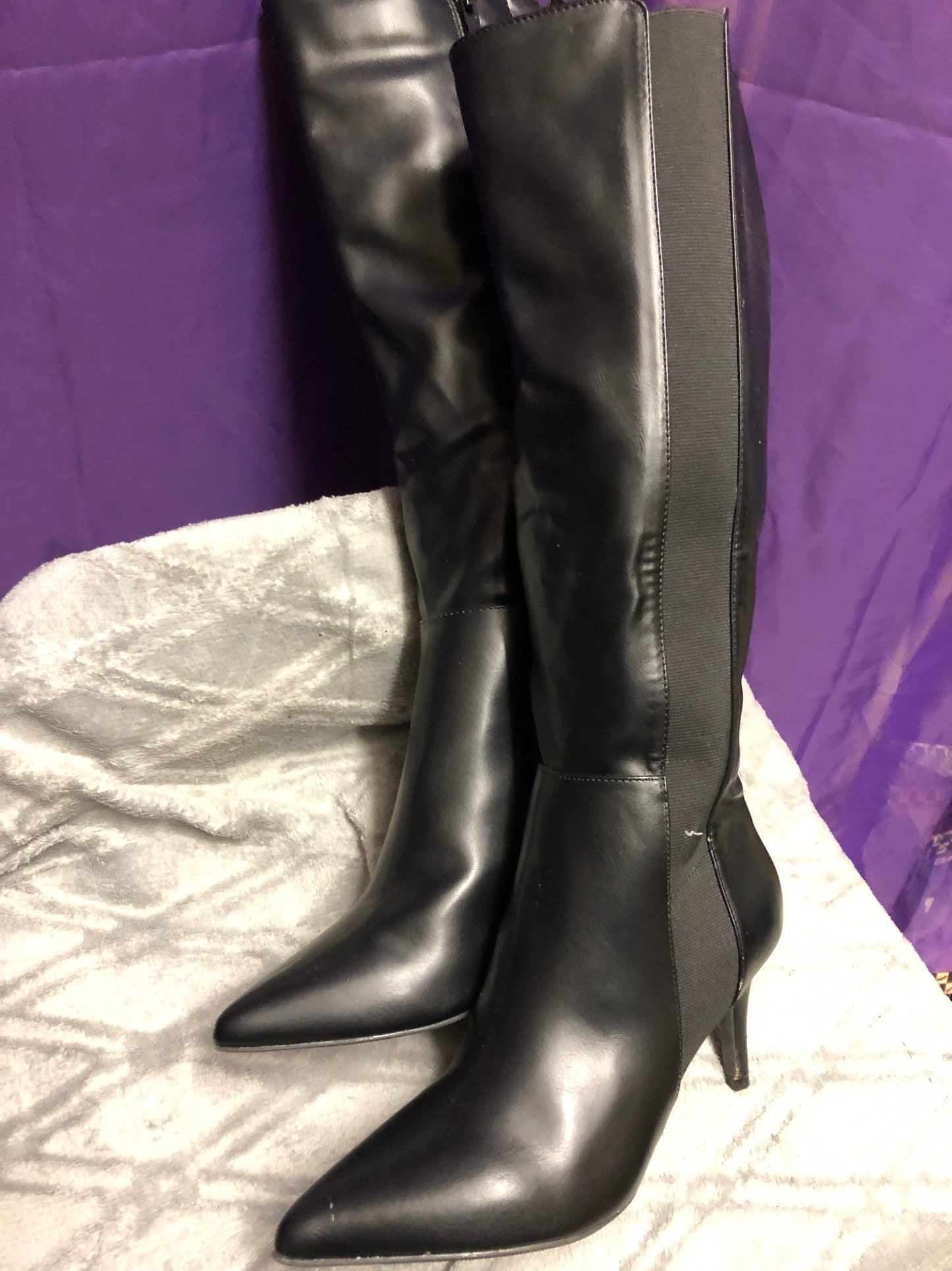 Woman Boots/With Heel Size 8 Color Black Side Zipper. Wide Calf.Frienly SOLD OUT Thanks For Your Purchase!
