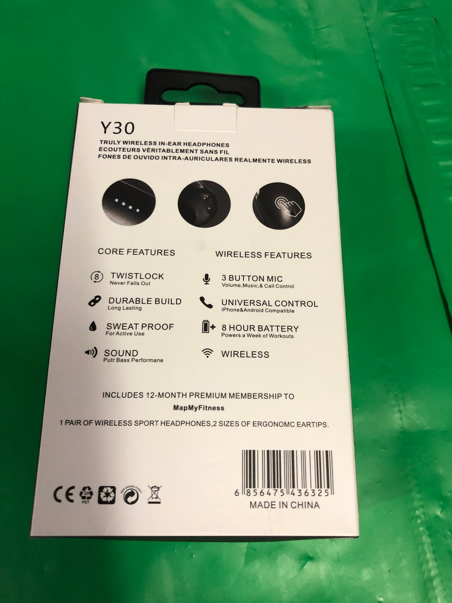 Y30 Truly Wireless In-Ear Headphones Color Black "Great Father's Day Gift"