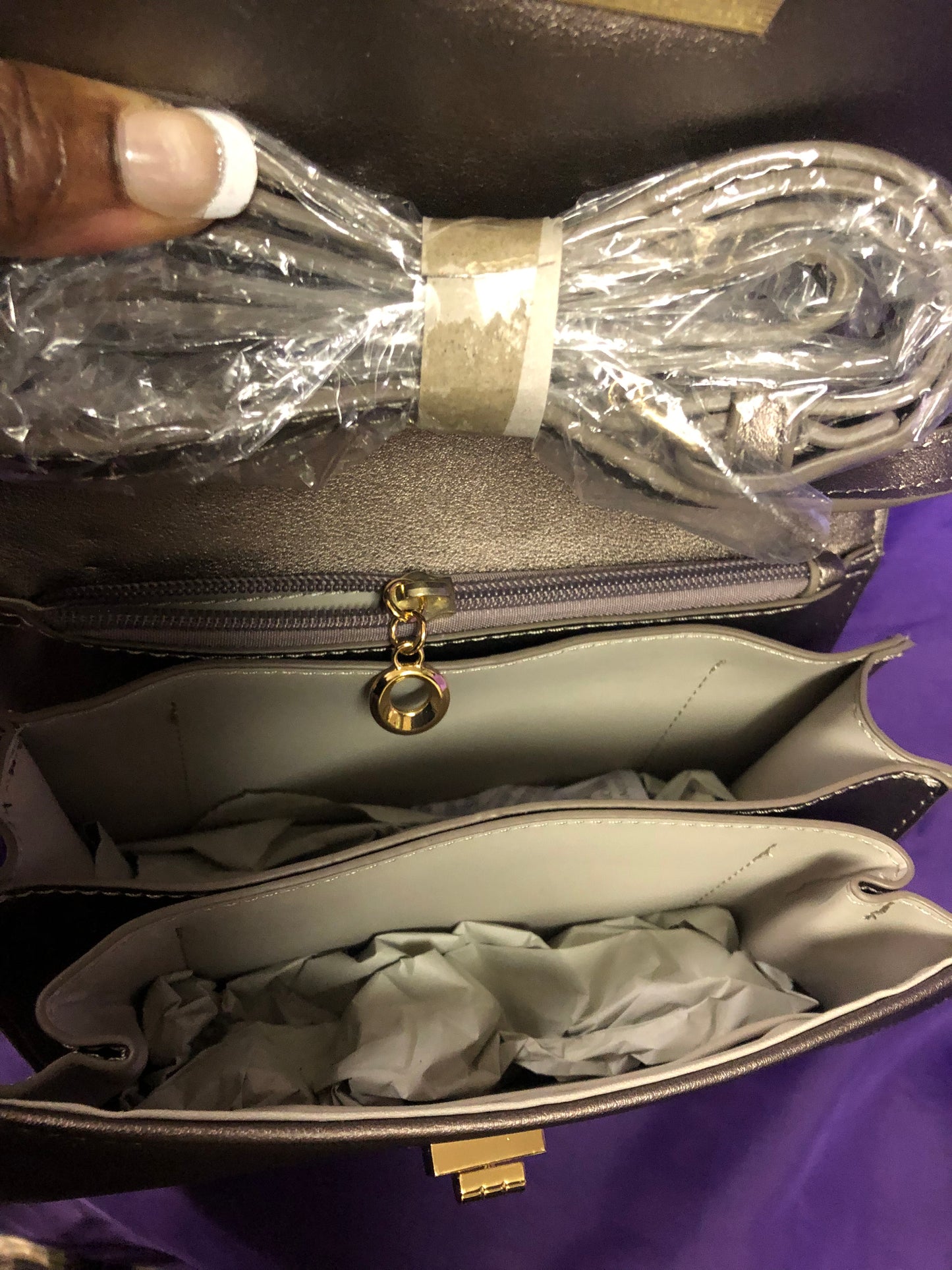Woman Fashion Crossbody Bag Color Pewter" New Arrival"