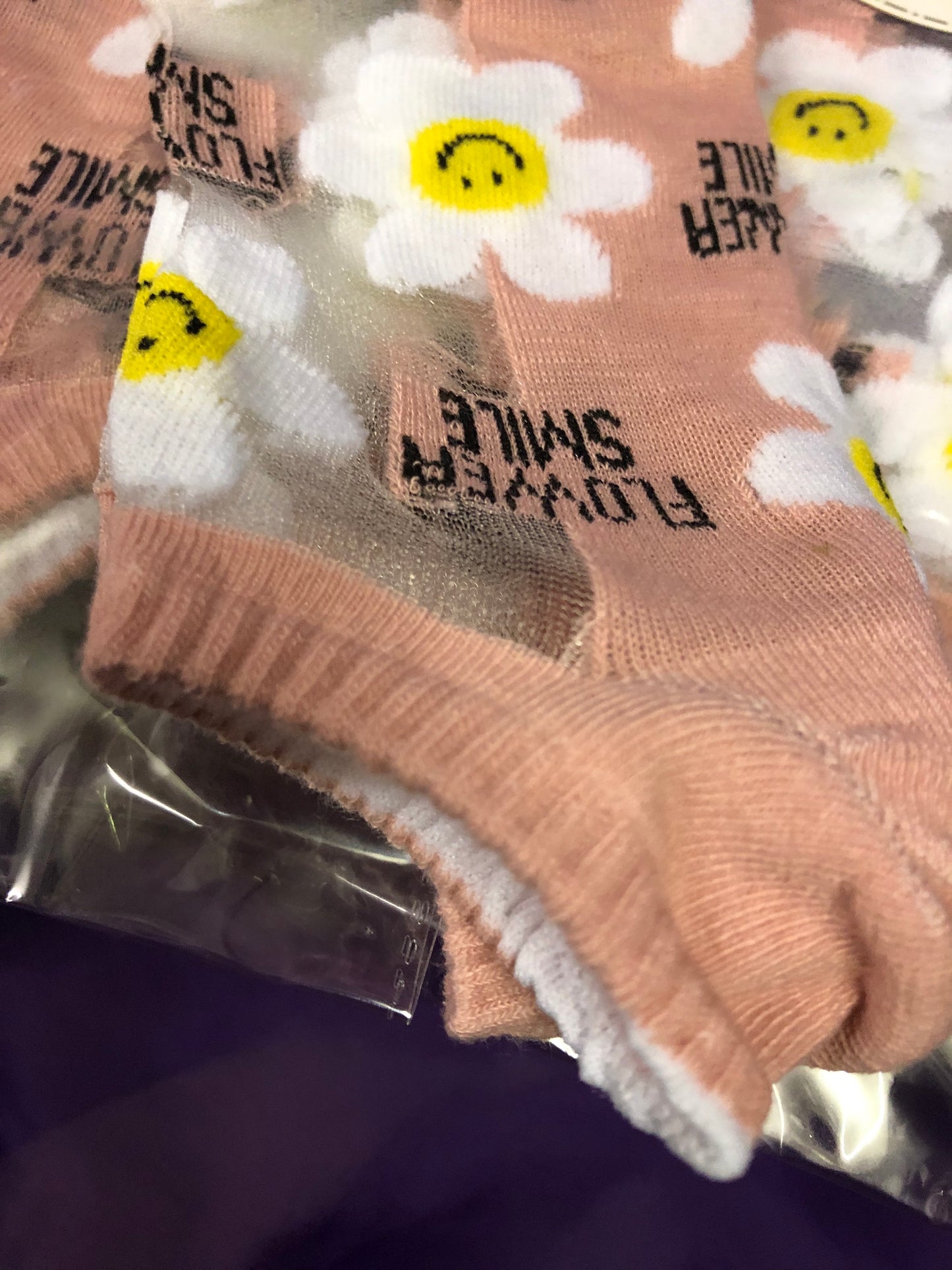 Woman Fashion Ankle Socks With Sheer Top. Colors Only Gray And Pink. Left 85%Cotton 15%Spandex "New Arrival"