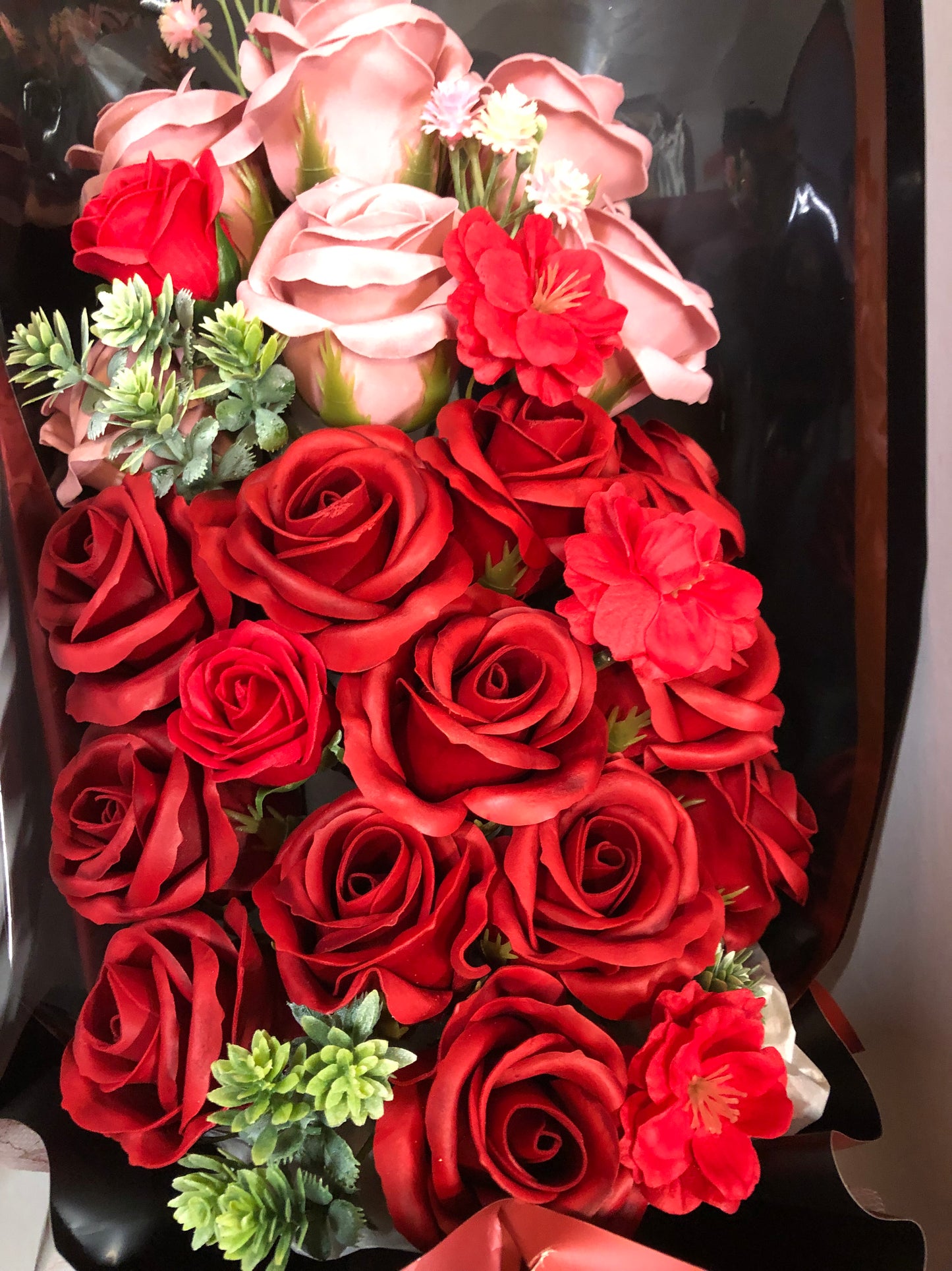 "Just In Time For Mother's Day " 3 Doz. Red/Peach Silk Scented Roses "New Arrival Going Fast"(SOLD OUT