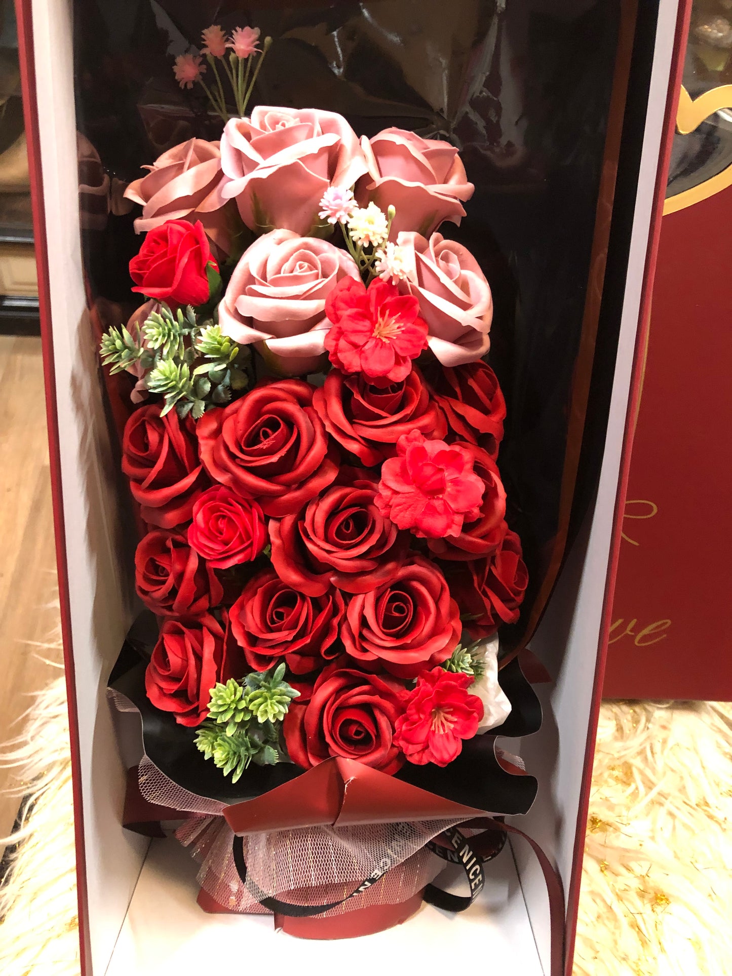 "Just In Time For Mother's Day " 3 Doz. Red/Peach Silk Scented Roses "New Arrival Going Fast"(SOLD OUT