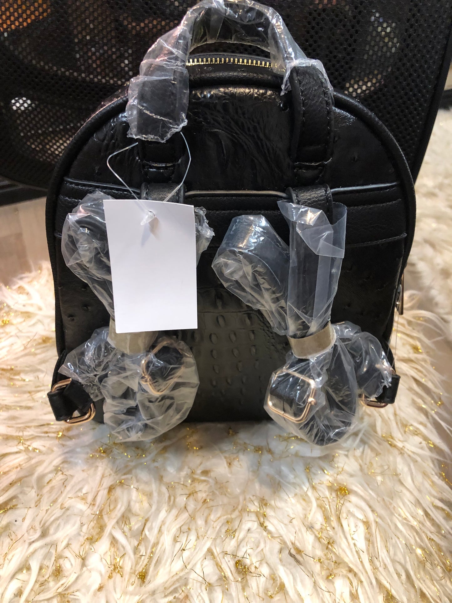 Woman Double Zip Croc Backpack With Wristlet Wallet Color Black "New Arrival" "SOLD OUT" Thanks For Your Purchase