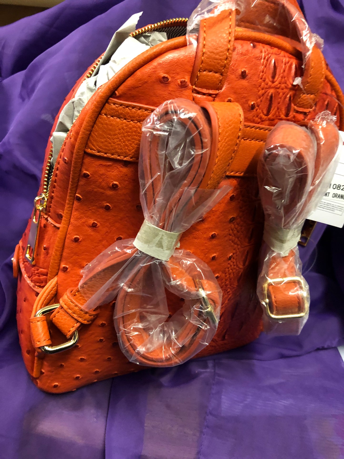 Woman Double Zip Croc Backpack With Wristlet Wallet Color Burnt Orange "New Arrival" Thanks For Your Purchase (SOLD OUT)