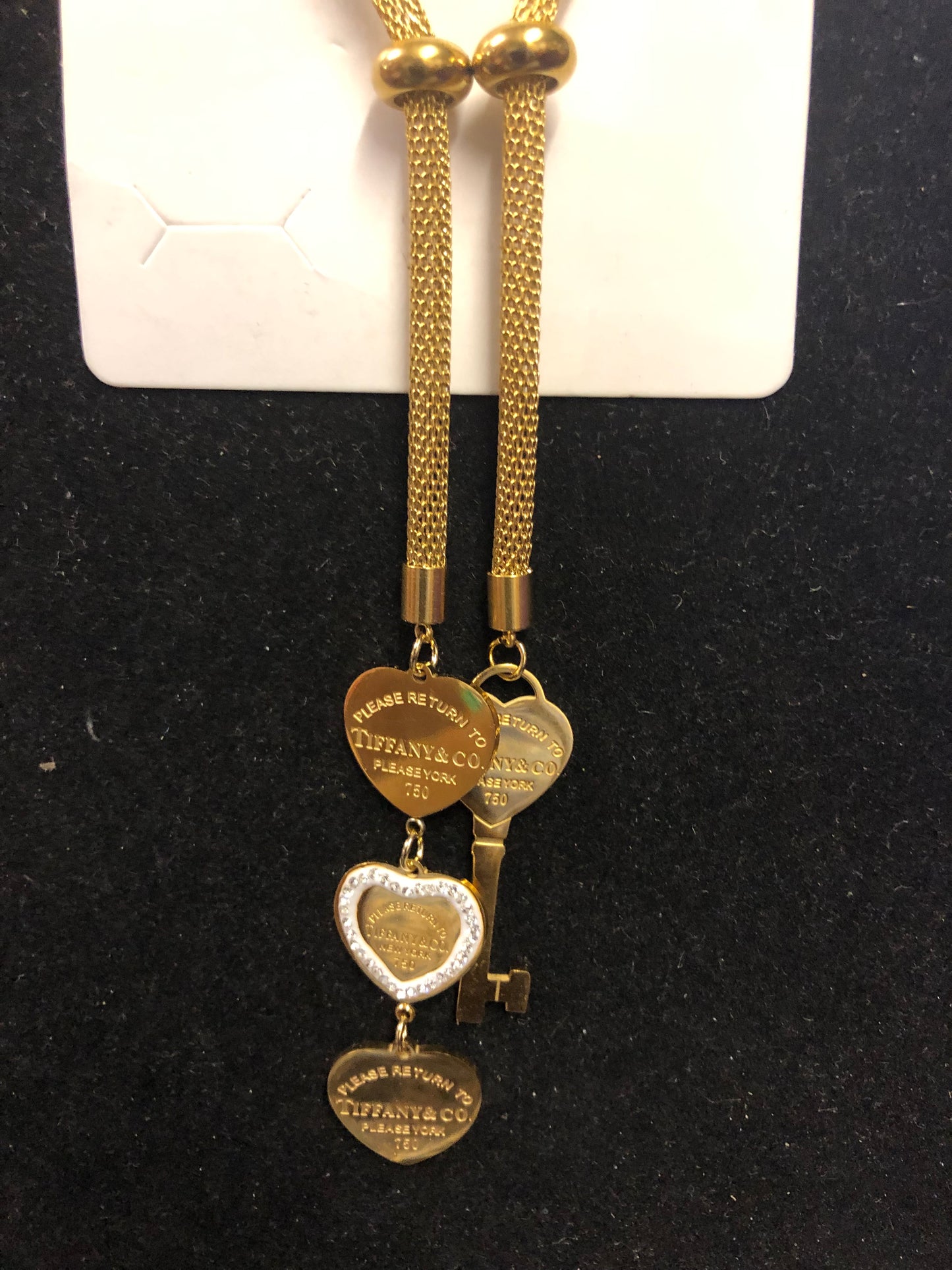 Woman Necklace Set Comes In Gold Or Silver With The Adjustable Cross Bar In Front. Great (SOLD OUT IN SILVER))"New Arrival"
