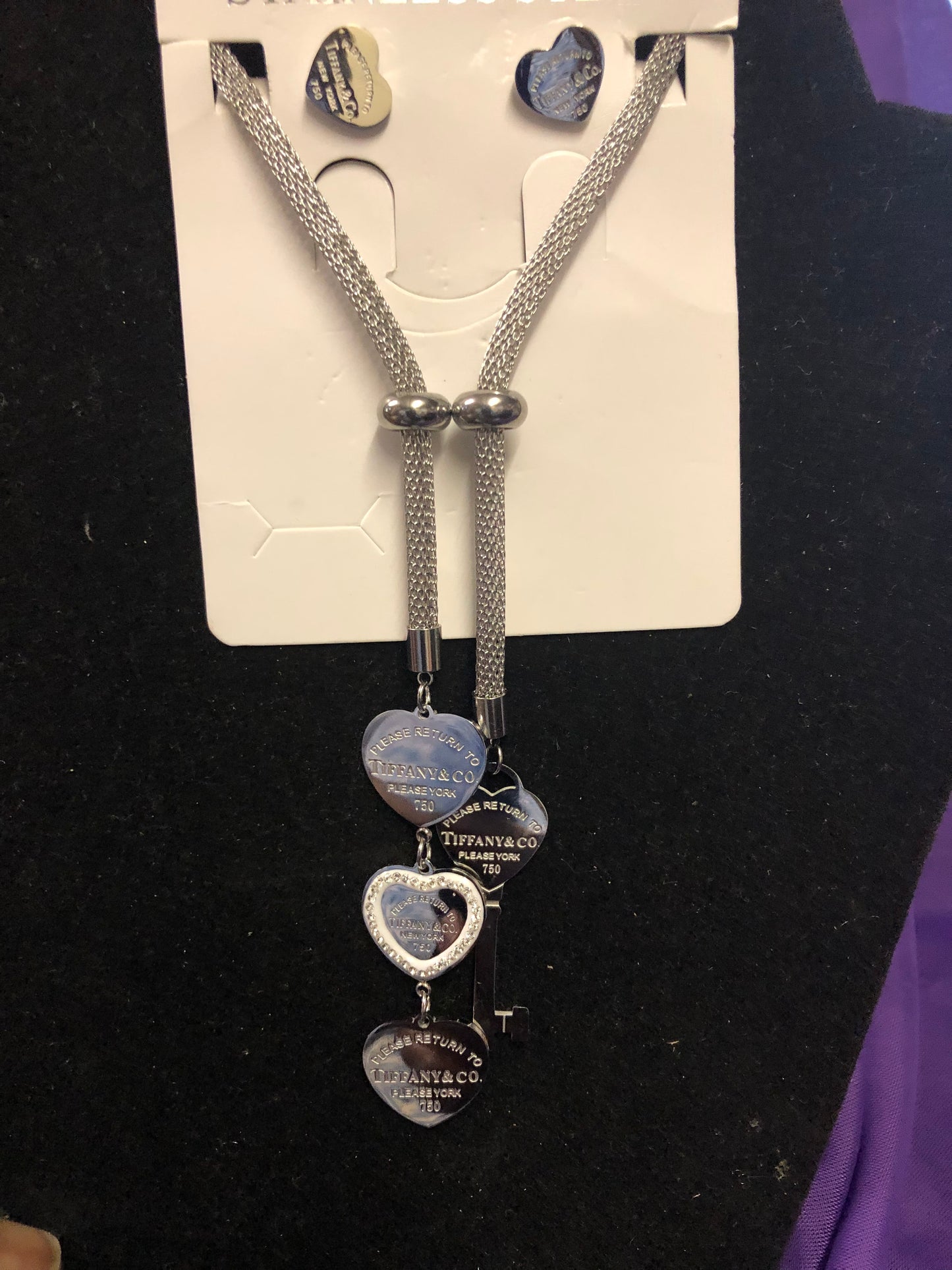 Woman Necklace Set Comes In Gold Or Silver With The Adjustable Cross Bar In Front. Great (SOLD OUT IN SILVER))"New Arrival"