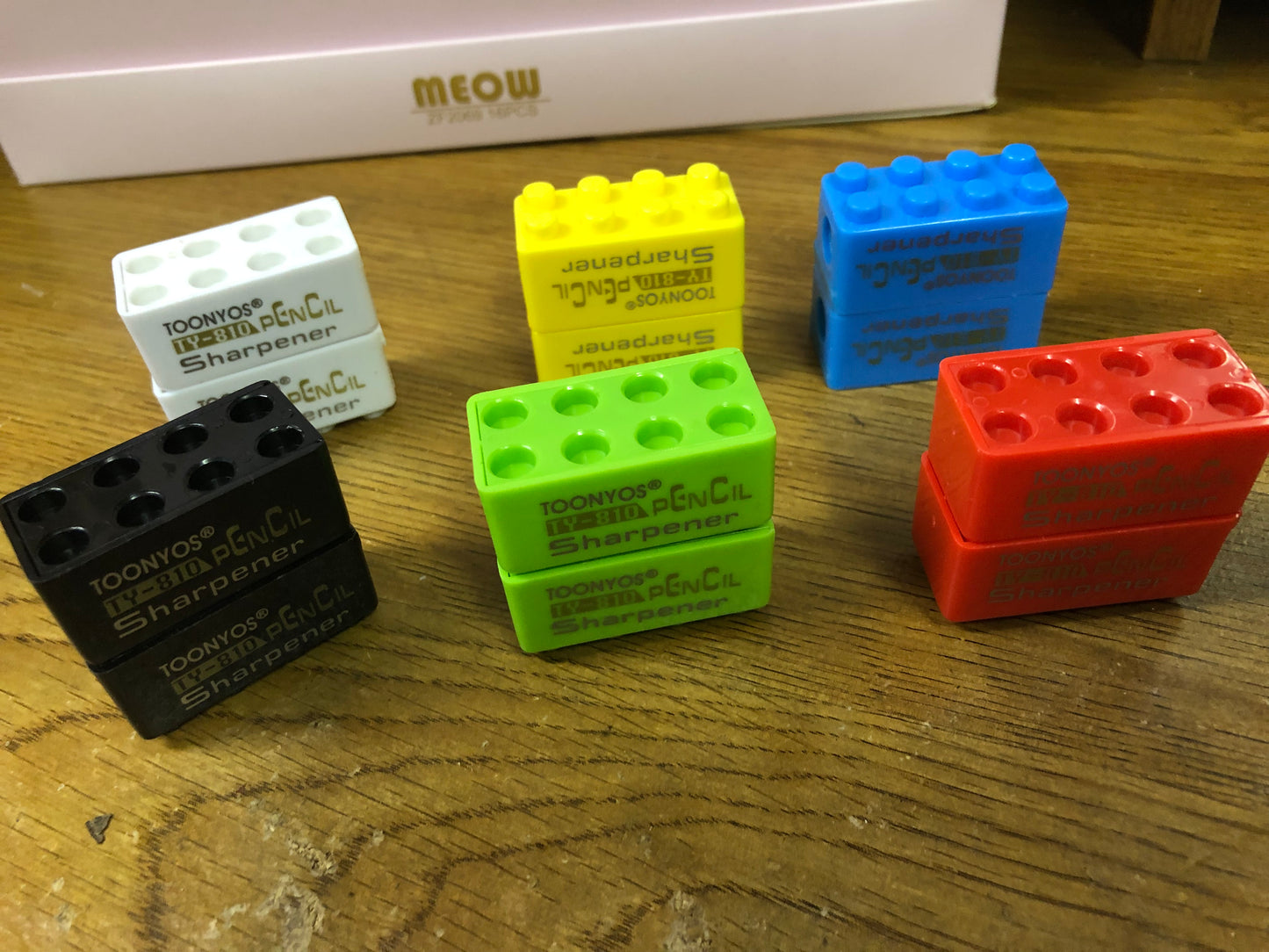 6pcs Creative Cute Cartoon Toy Building Blocks Plastic Pencil Sharpener Children Student Stationery (Random Color) "New Arrival"