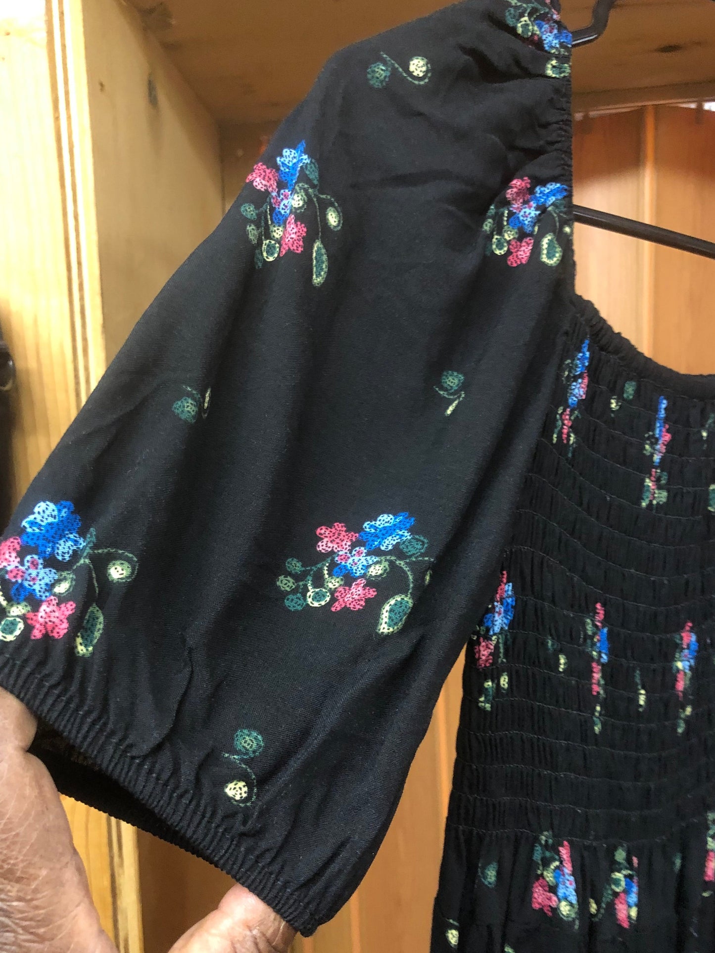 Summer Romper Dress Color Black Multi With Floral Print "New Arrival"