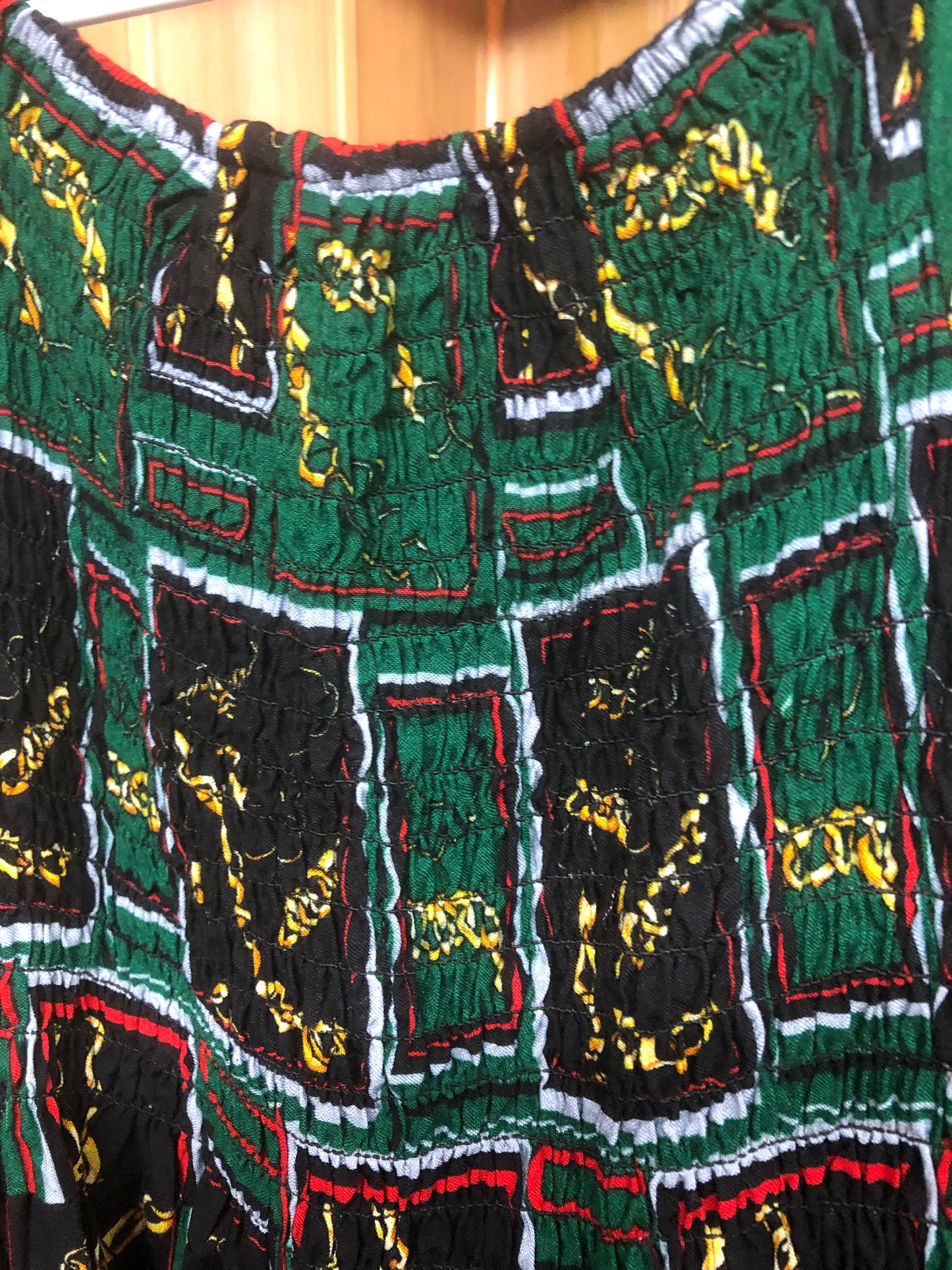 Summer Romper Dress Colors Green/Blk Chain Size med/large "New Arrival"