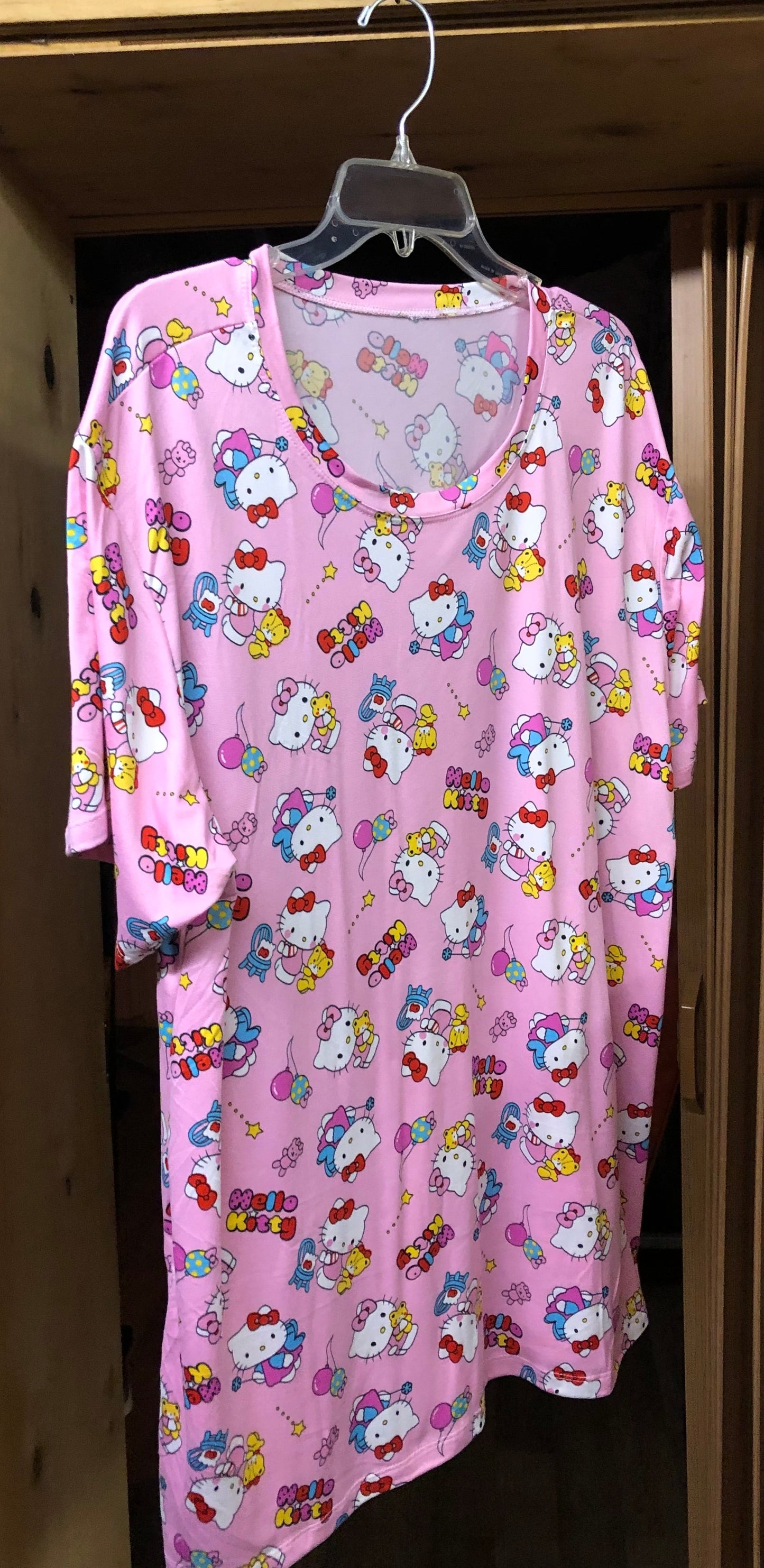 Woman Plus Size 1XL/2XL Hello Kitty Sleep Shirt Dress Color Pink "New Arrival"SOLD OUT"