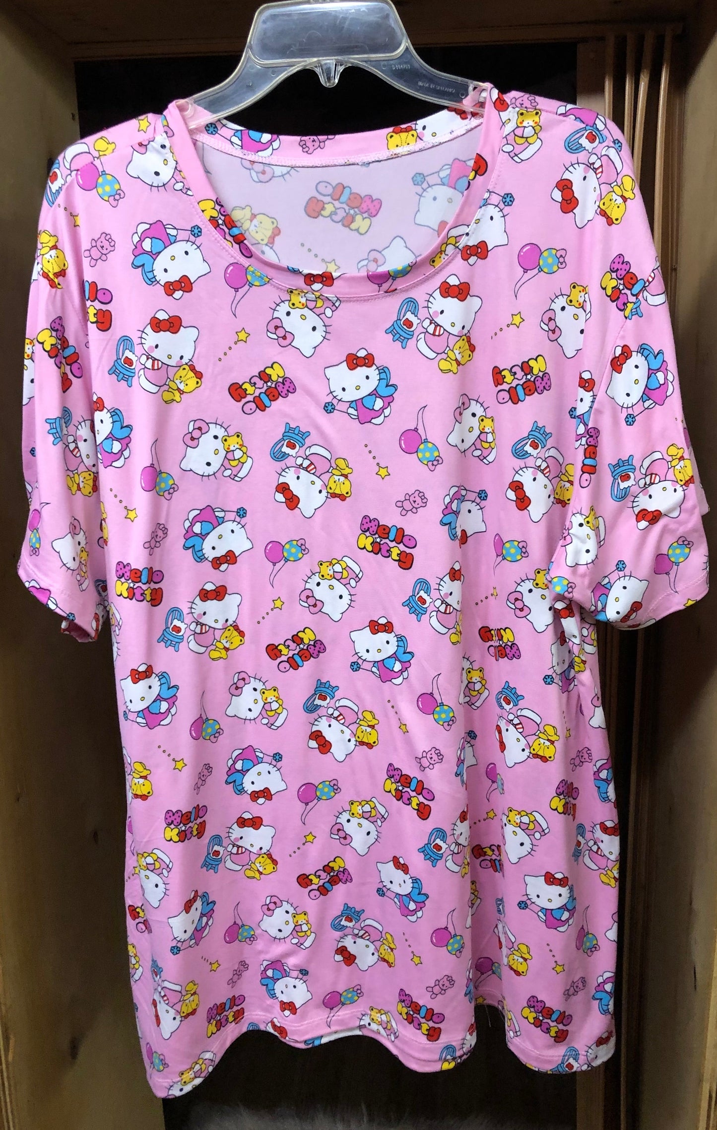 Woman Plus Size 1XL/2XL Hello Kitty Sleep Shirt Dress Color Pink "New Arrival"SOLD OUT"