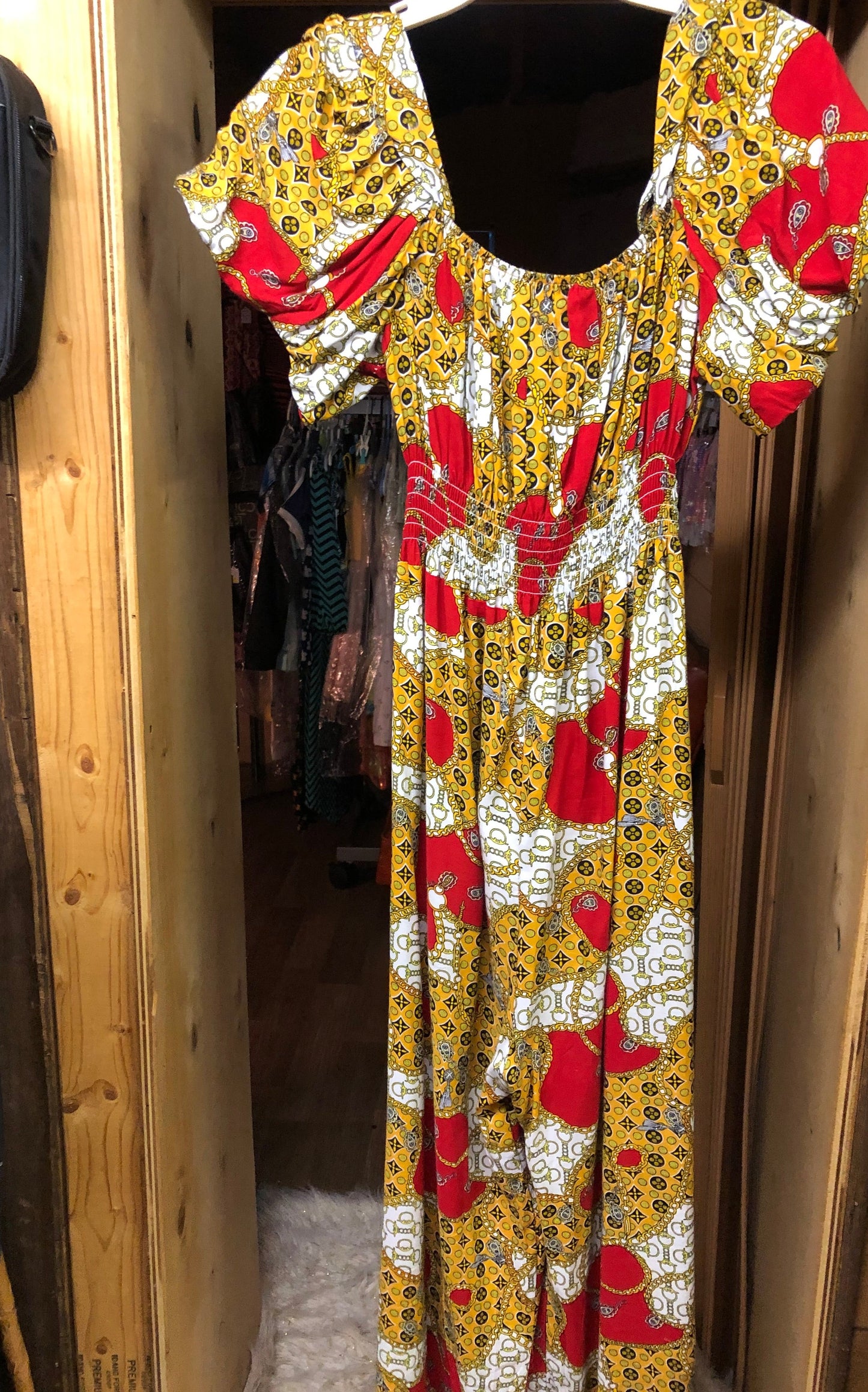 Woman Fashion Inspired Jumpsuit Puff Sleeves Slip On Size L/XL "New Arrival"