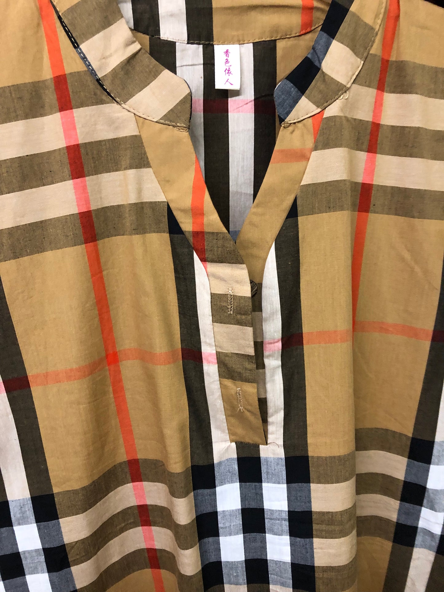 Woman Fashion Designer Plaid Shirt Dress Size Med/Large "New Arrival"