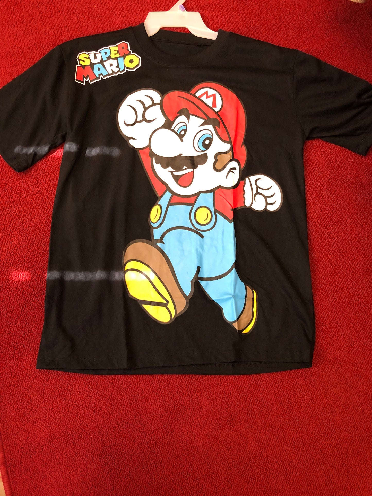 Men/Or Woman Graphic Nintendo Super Mario T-Shirt Color Black Size L/XL "New Arrival"