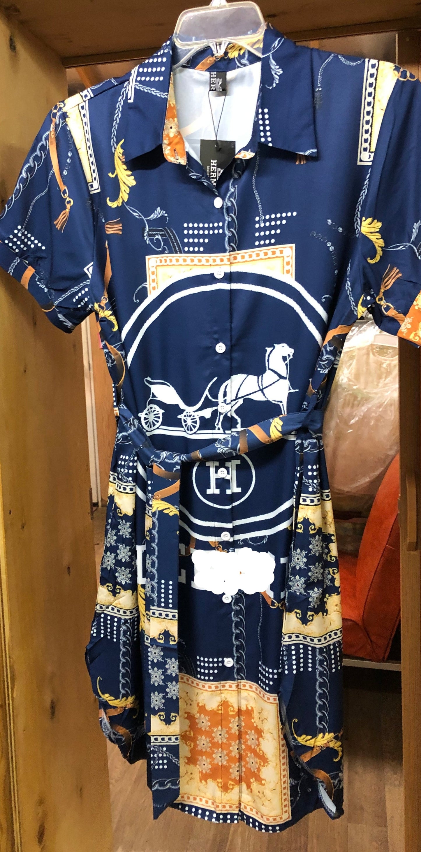 Woman Desginer 'H' Fashion Dress Size XL Multicolor Blue "New Arrival"