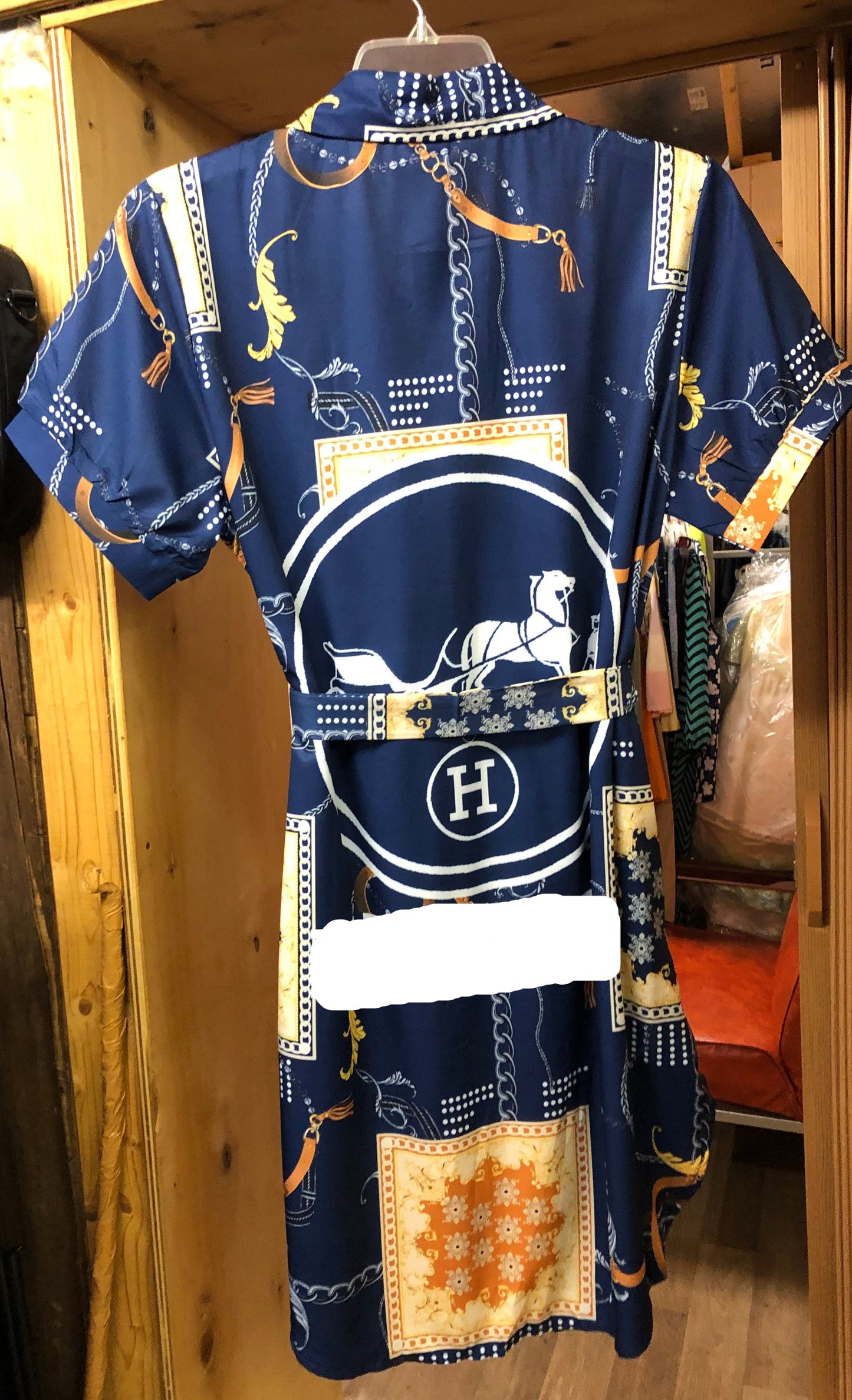 Woman Desginer 'H' Fashion Dress Size XL Multicolor Blue "New Arrival"