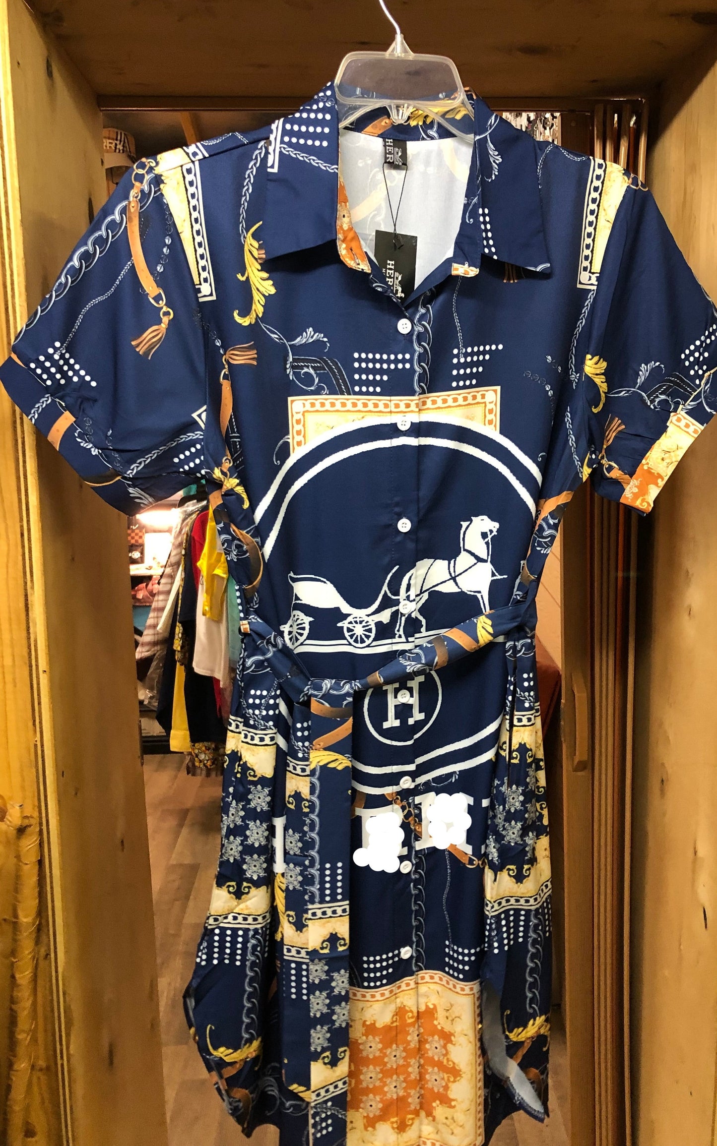 Woman Desginer 'H' Fashion Dress Size XL Multicolor Blue "New Arrival"