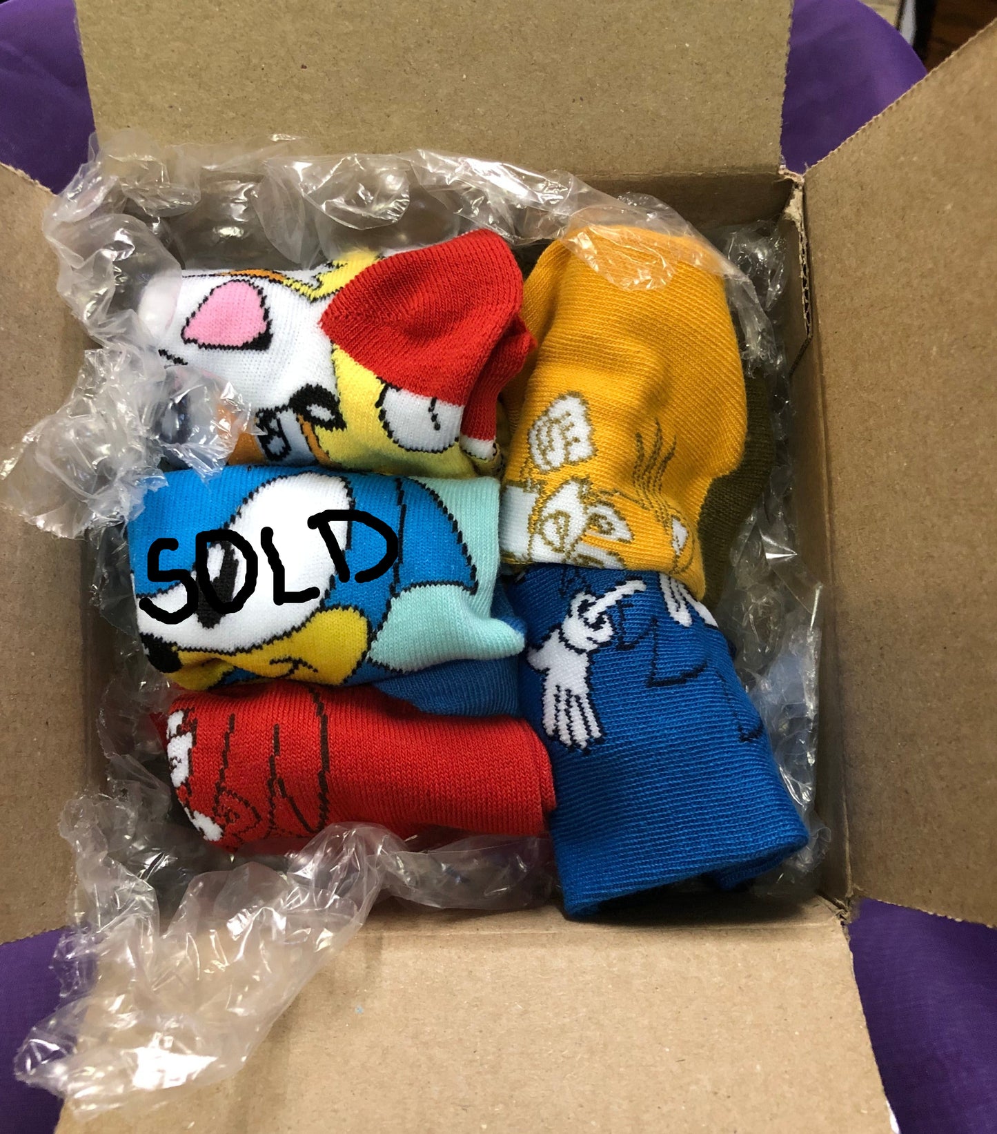 Boys Fashion 4 Pairs Sonic Socks Size(16cm Fits 12 And Under) "New Arrival"