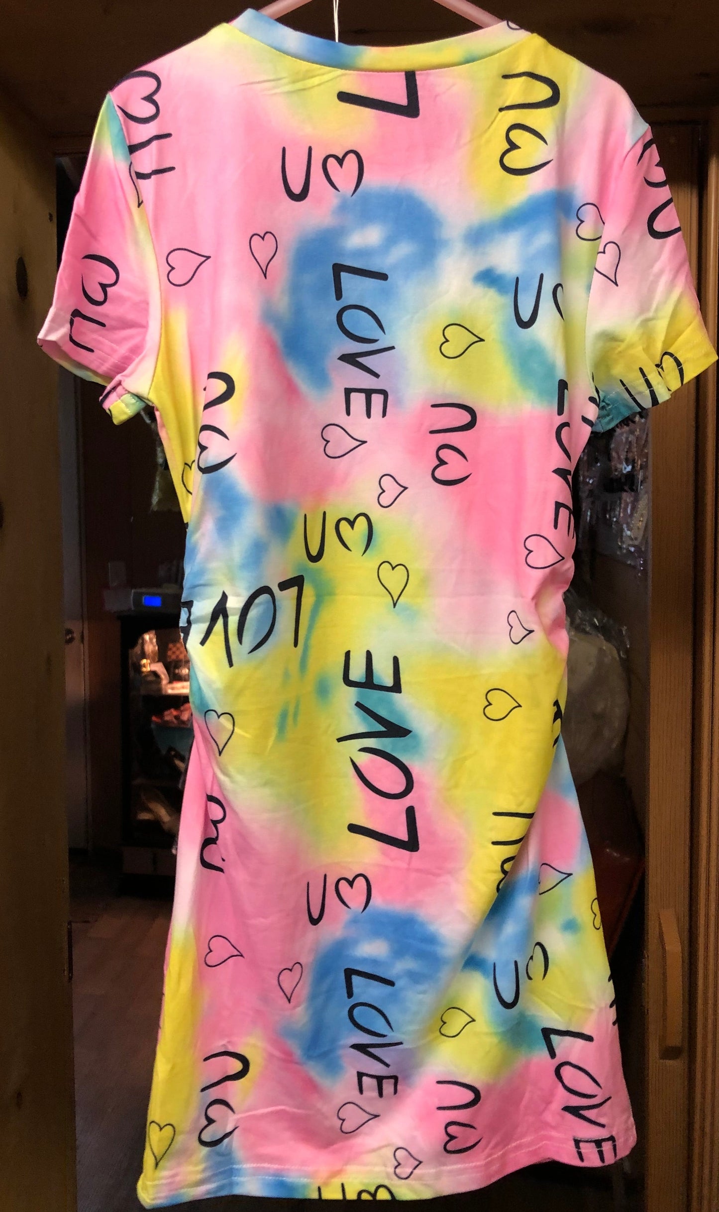 Girls Colorful Rainbow Tie-Dye And Letter Graphic Dress. Size 8 "New Arrival"