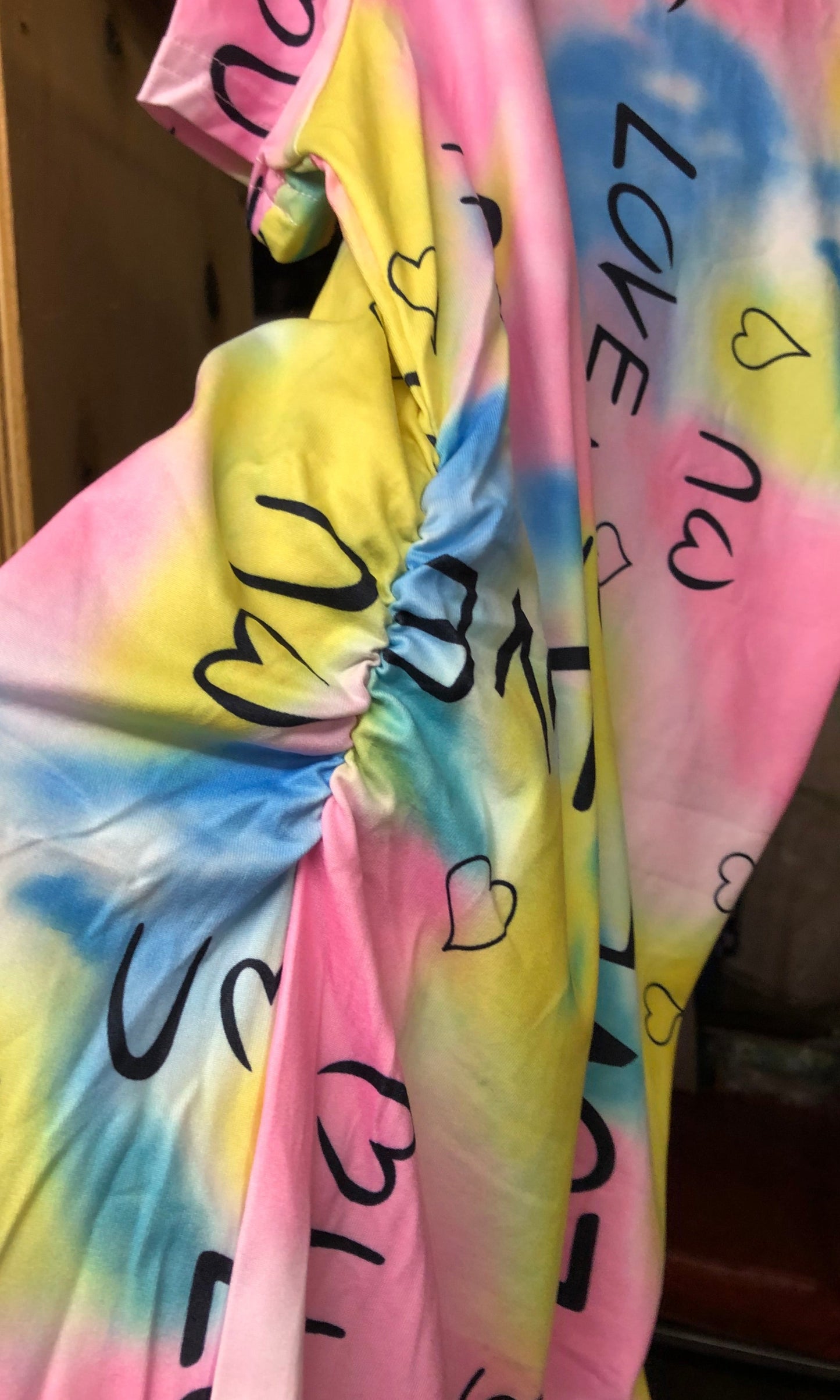 Girls Colorful Rainbow Tie-Dye And Letter Graphic Dress. Size 8 "New Arrival"
