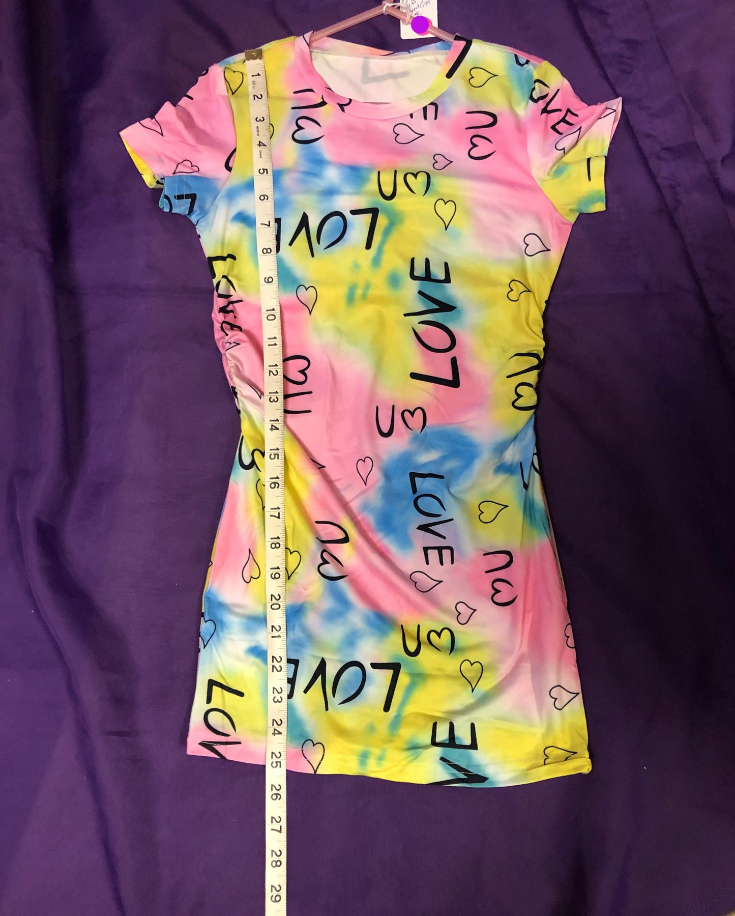 Girls Colorful Rainbow Tie-Dye And Letter Graphic Dress. Size 8 "New Arrival"